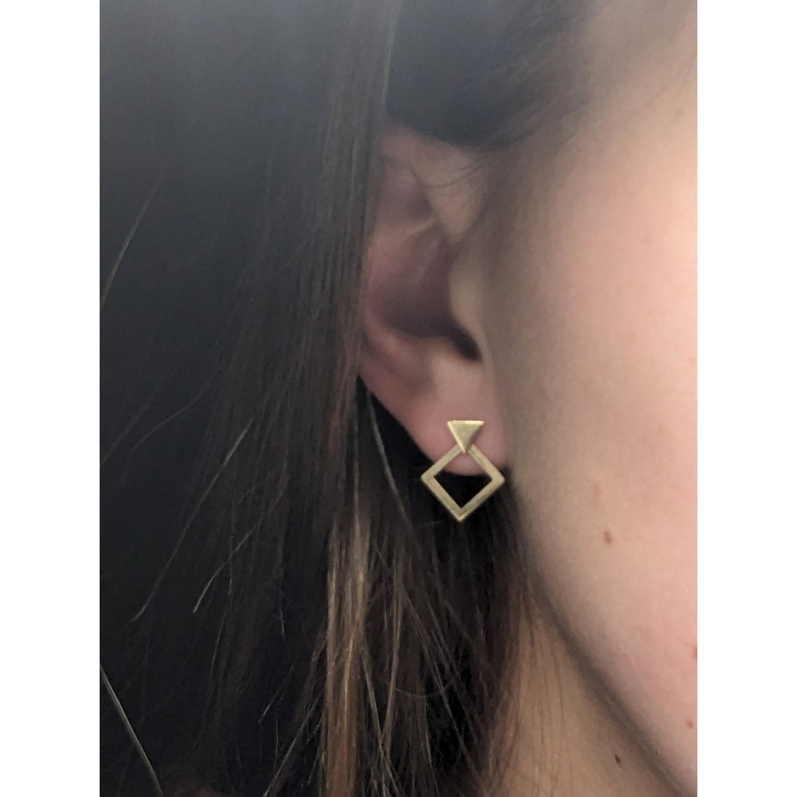 Other 18k Gold Geometric Stud Transformer Earrings Gold NWT Size ONE SIZE - 15 Thumbnail