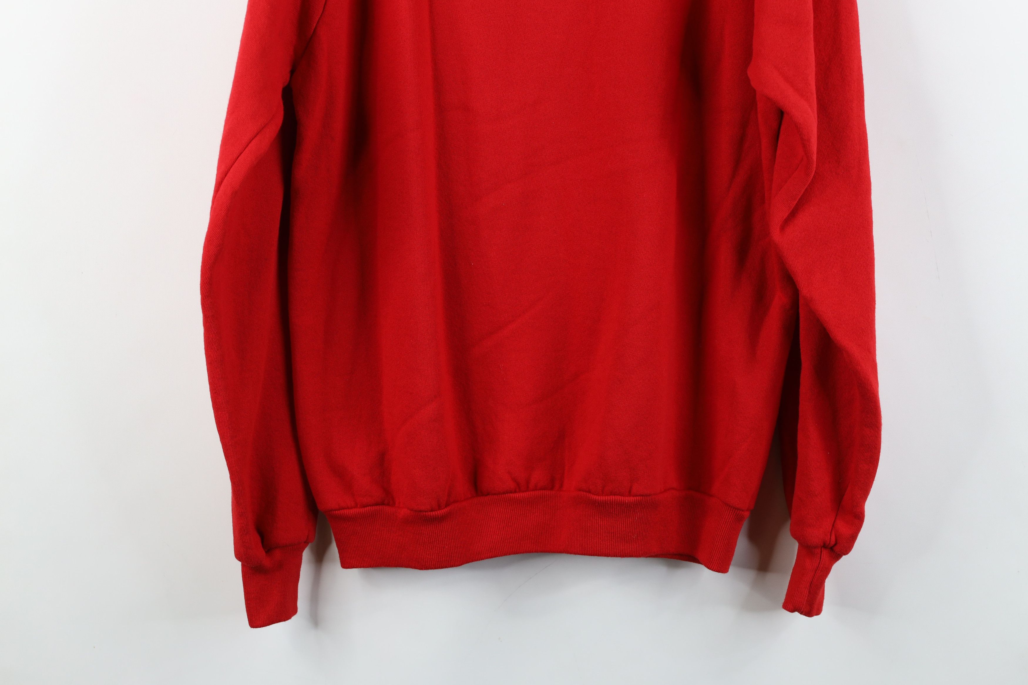 Vintage Vintage 80s 90s Streetwear Blank Crewneck Sweatshirt Red USA Size US XL / EU 56 / 4 - 9 Thumbnail