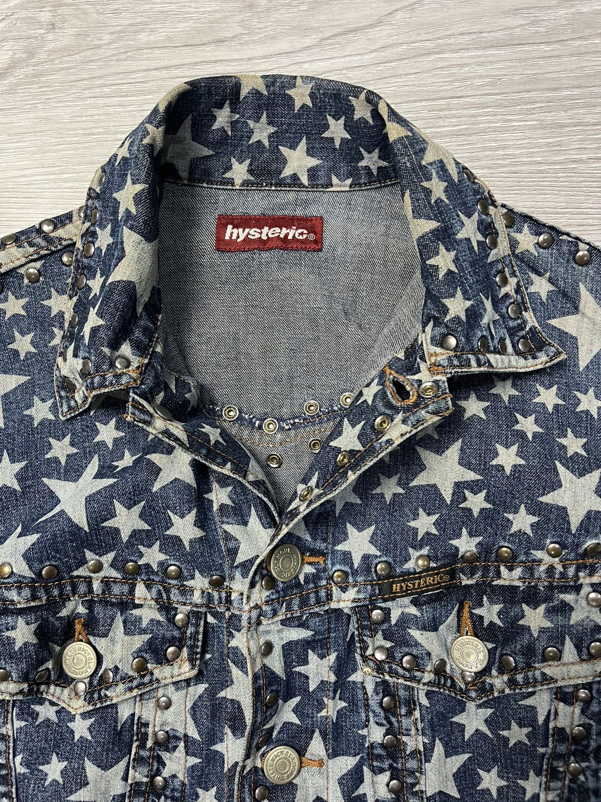 Hysteric Glamour × Japanese Brand Vintage Hysteric AOP Star Studded Denim Jacket Size S / US 4 / IT 40 - 5 Thumbnail