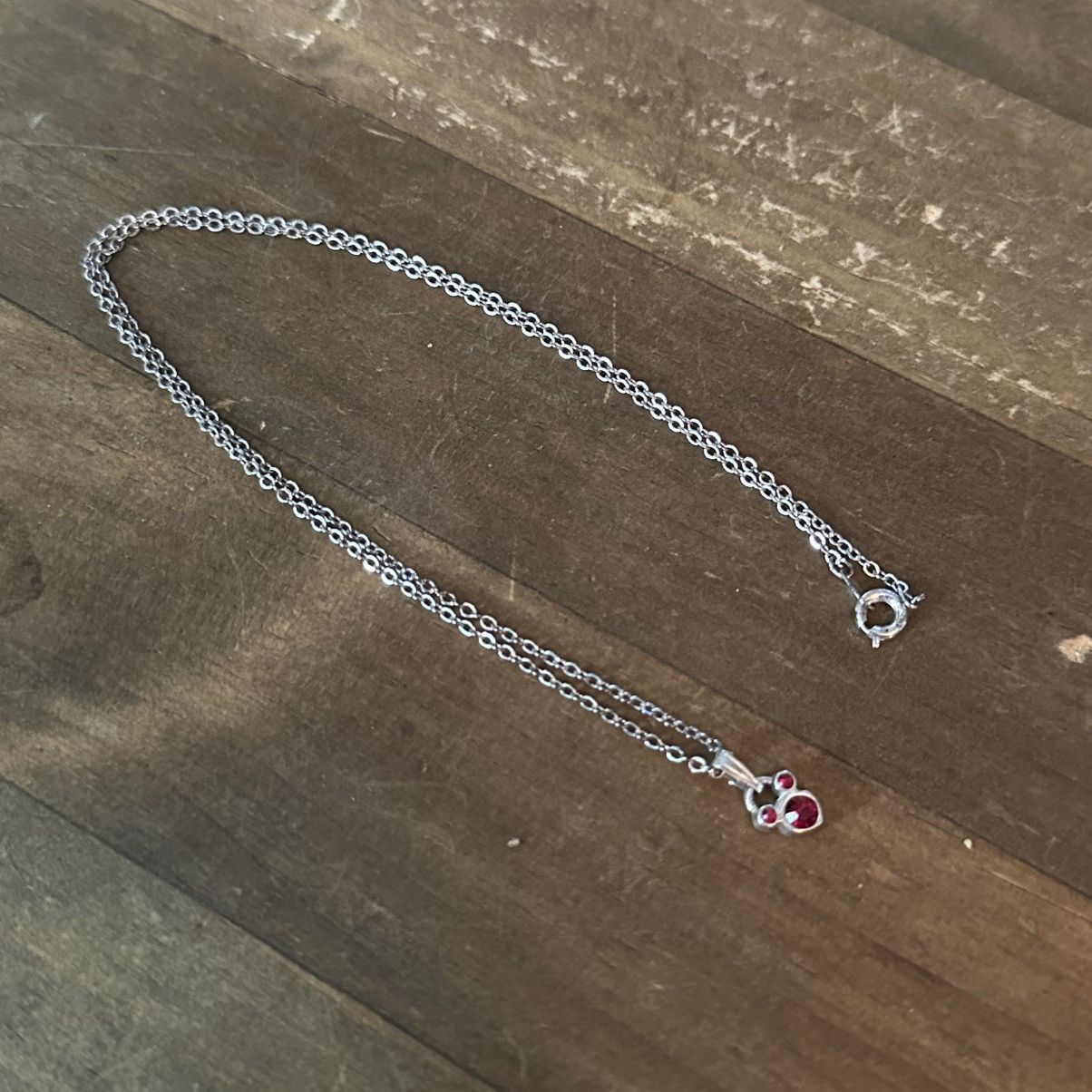 Vintage Vintage silver tone rhinestone Mickey Mouse pendant necklace Size ONE SIZE - 5 Thumbnail