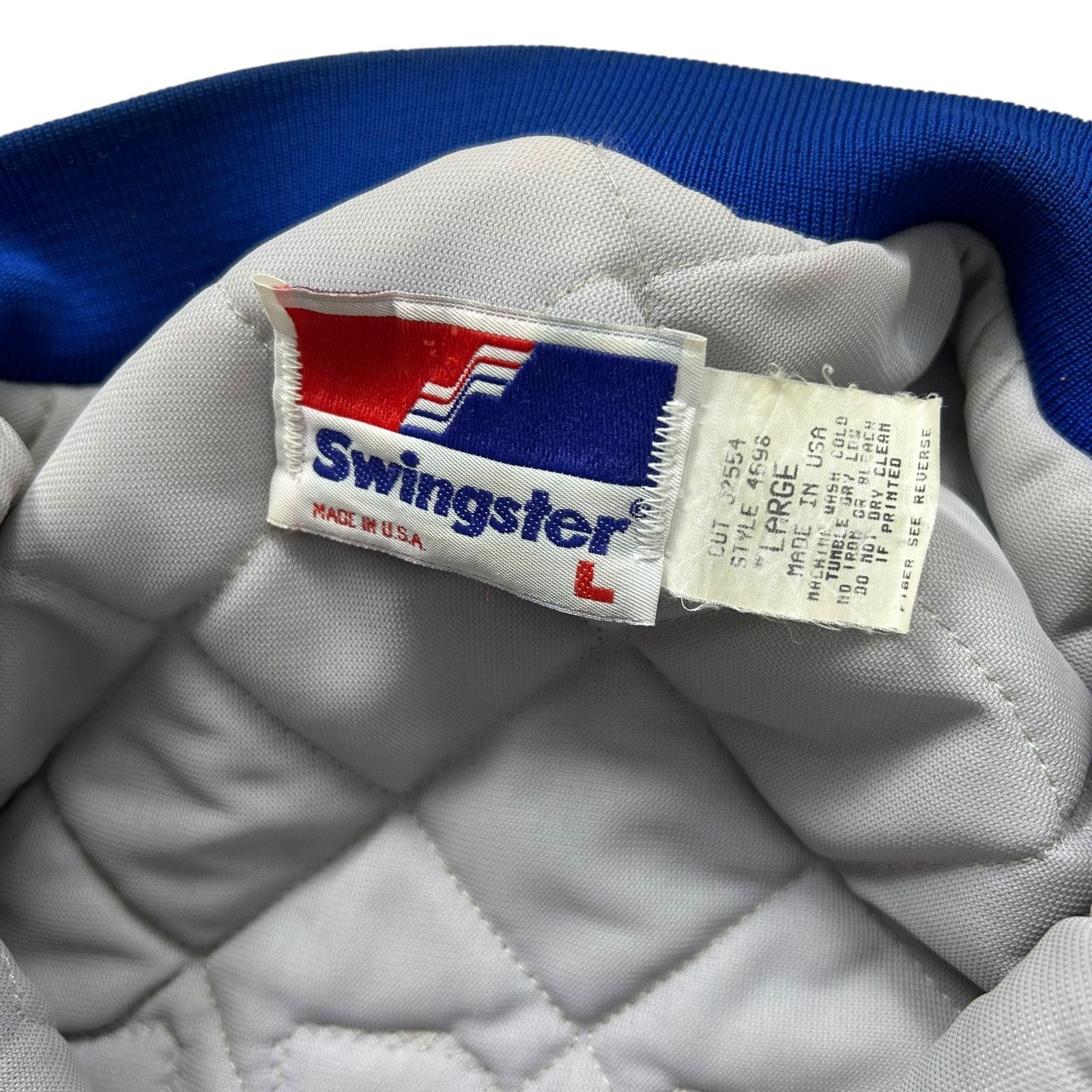 NHL VTG 90s NEW YORK RANGERS SWINGSTER SATIN JACKET SPELL OUT L Size US L / EU 52-54 / 3 - 5 Thumbnail