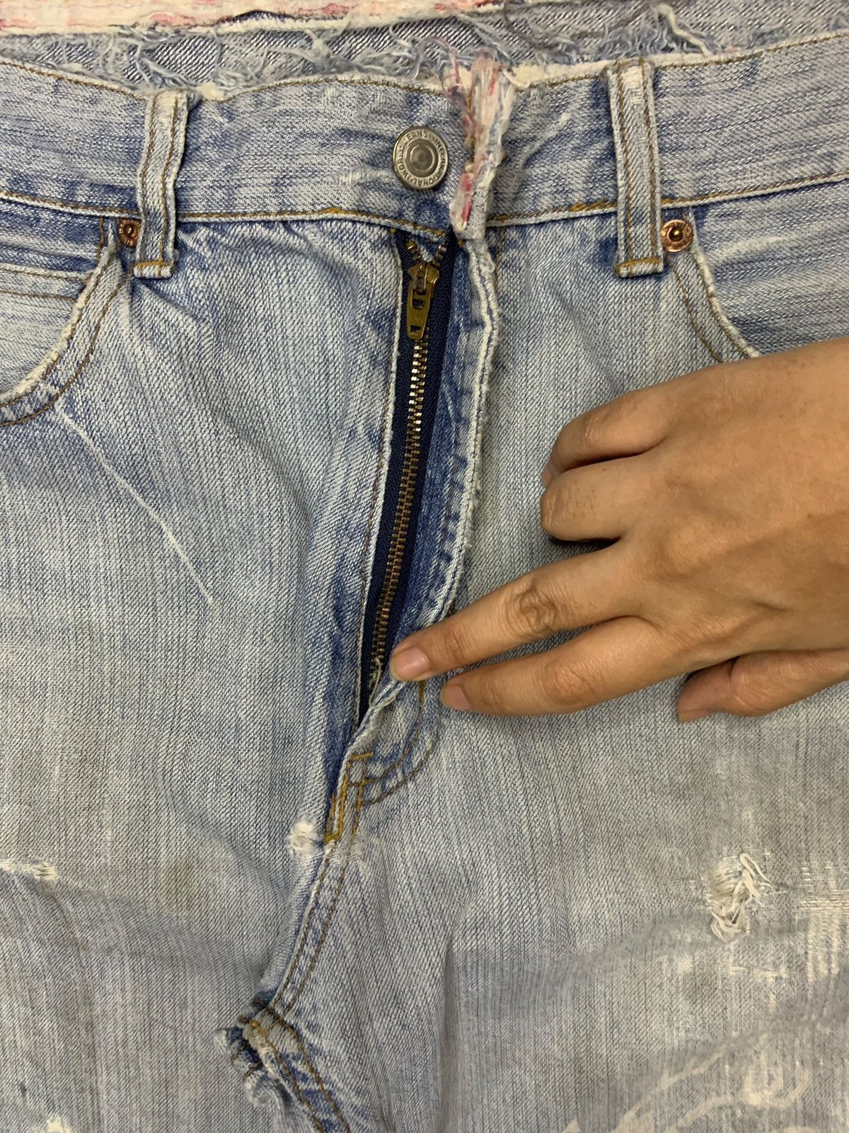 Vintage Japanese Karakuri Mud Wash Printed Baggy Jeans