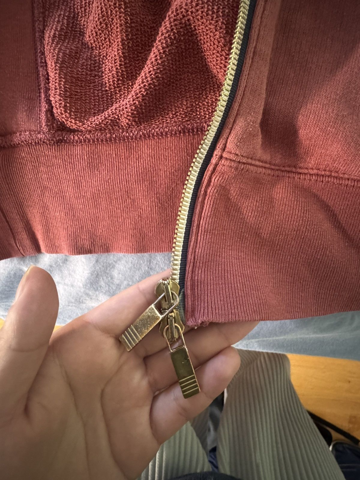 Thom Browne Burgundy zip up hoodie Size US S / EU 44-46 / 1 - 3 Thumbnail