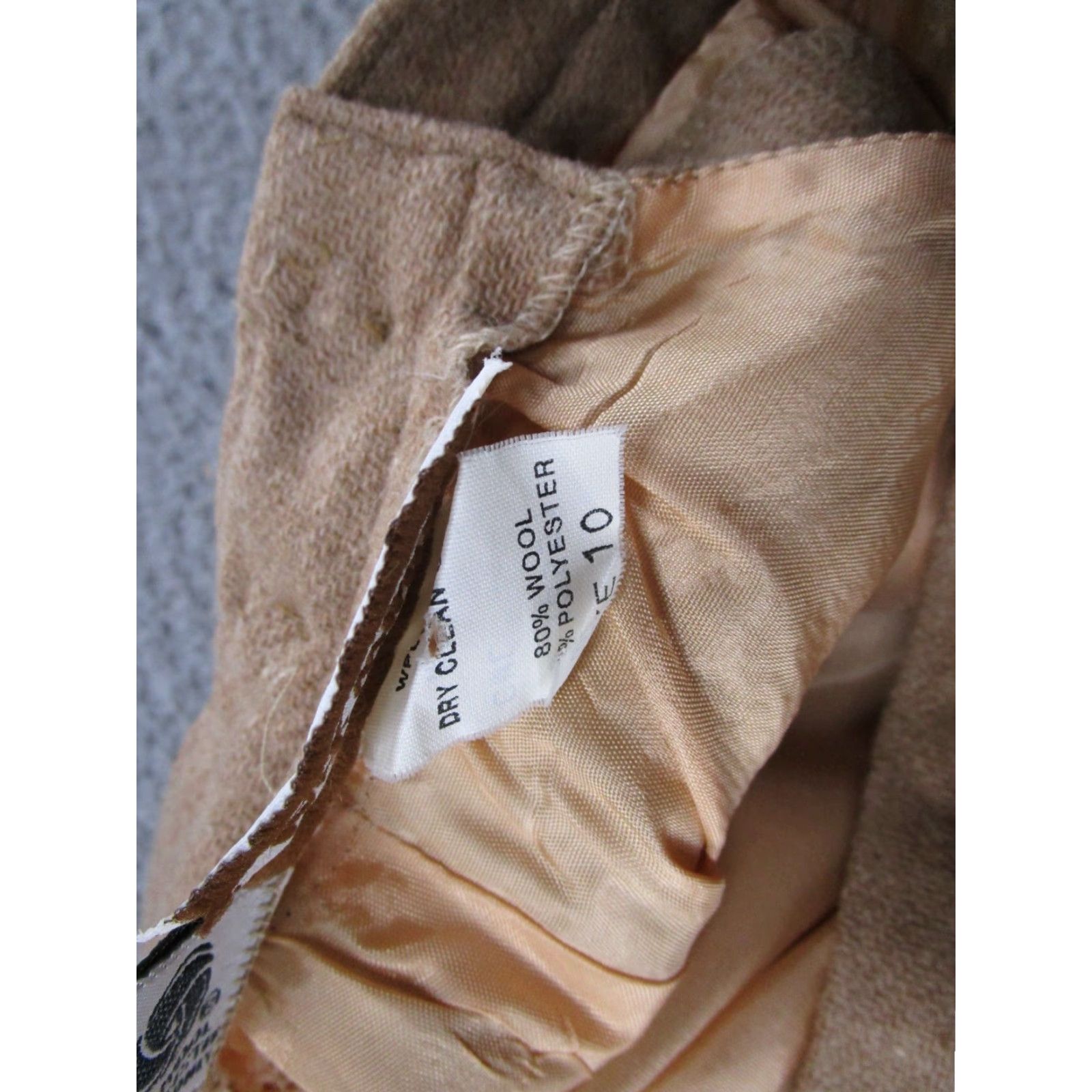 Vintage VINTAGE Jack Winter Wool Blend Lined A-Line Beige Skirt Women's Size 10 Pockets Size 32" / US 10 / IT 46 - 3 Thumbnail