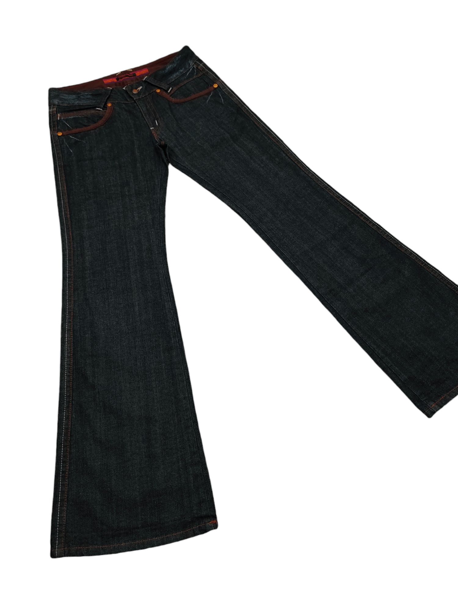 Le Grande Bleu (L.G.B.) Flare Jeans Et Boite Multi Pocket Embroidered Denim Bootcut Size US 30 / EU 46 - 2 Thumbnail