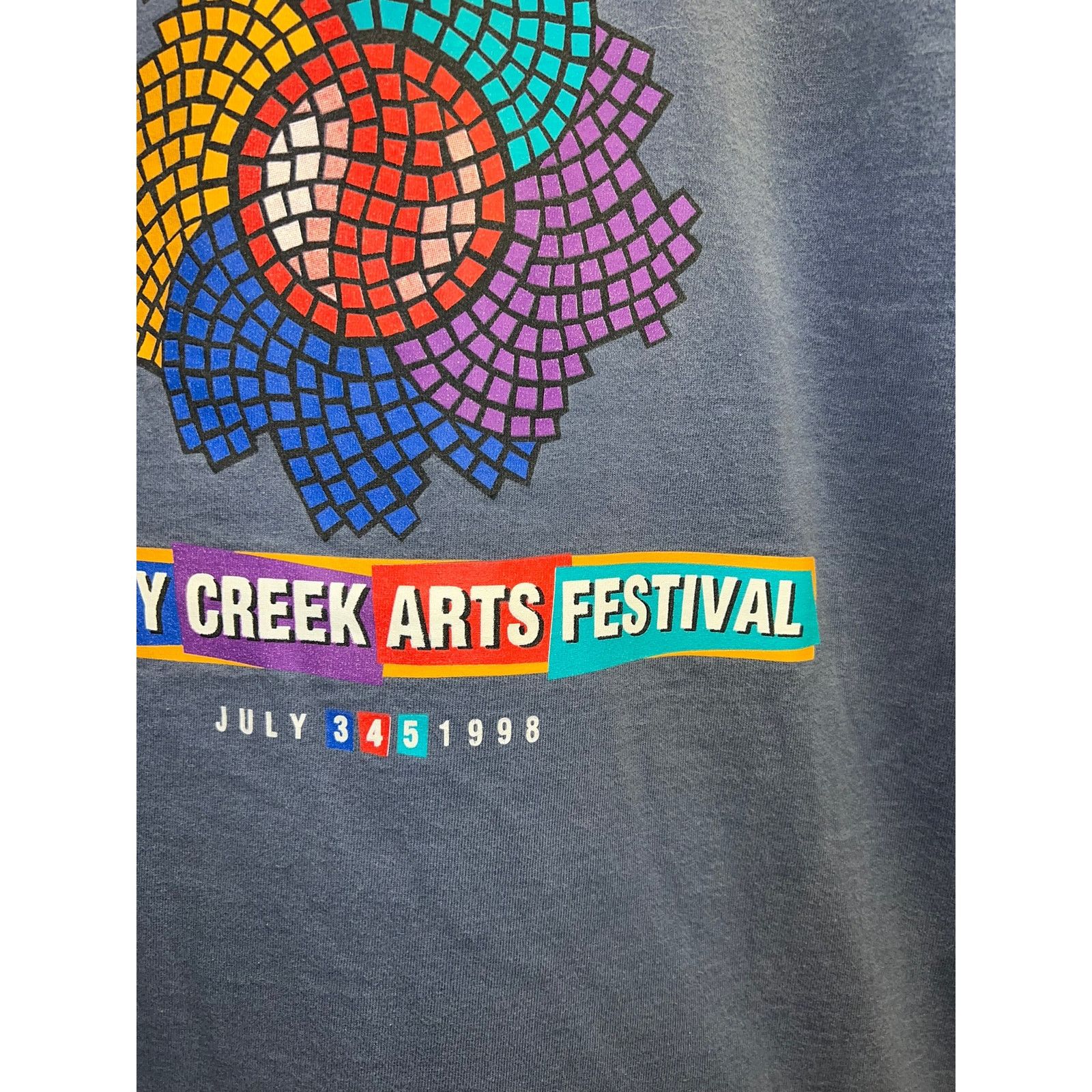 Fruit Of The Loom Vintage Cherry Creek Shirt Arts Festival Blue Art Tee 90s M Size US M / EU 48-50 / 2 - 5 Thumbnail