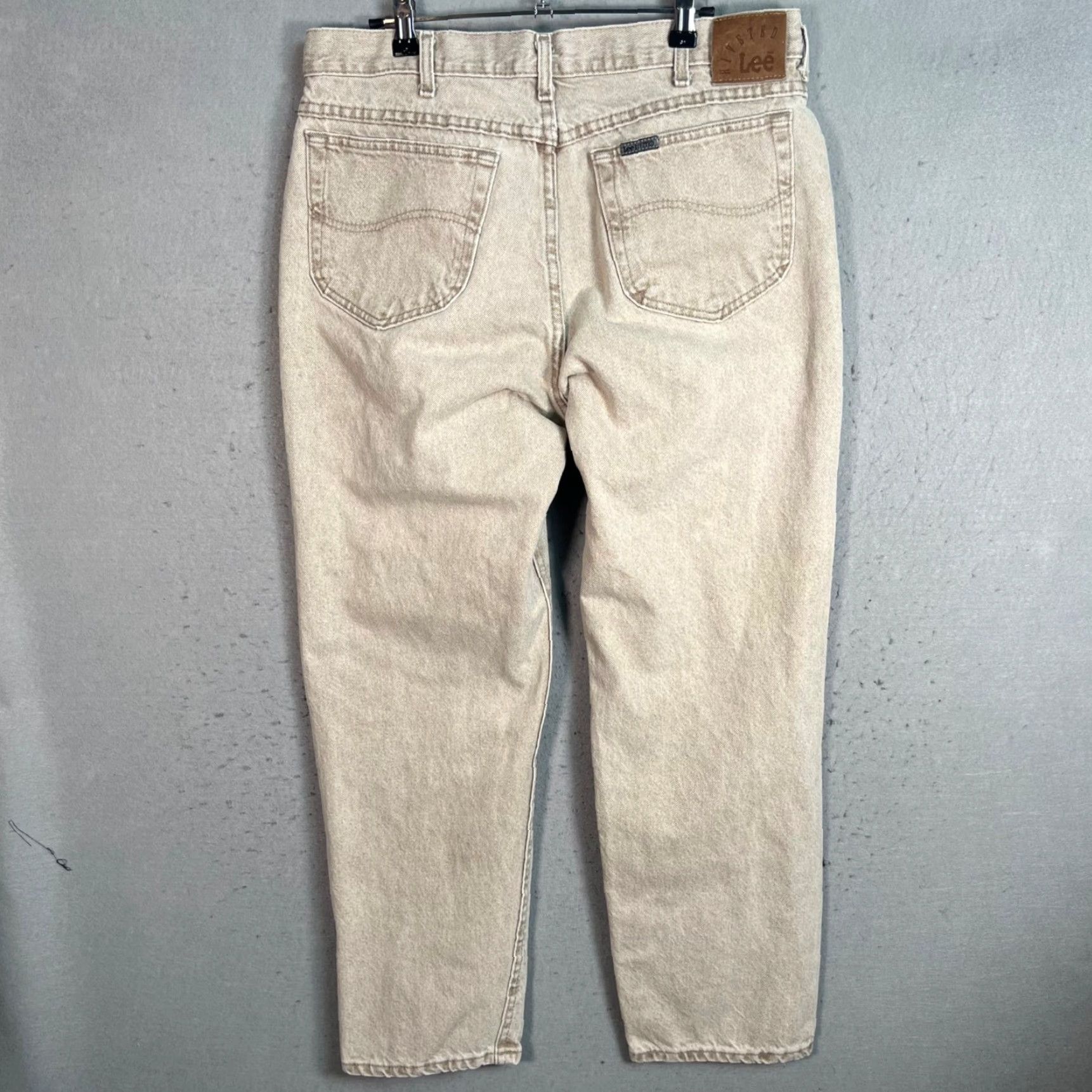 Lee VINTAGE Lee Jeans Men Beige Denim 34 Regular 29 Inseam 5-Pocket Straight Fit Pants Beige Lee Jeans Mens 90s Style Size US 34 / EU 50 - 2 Thumbnail