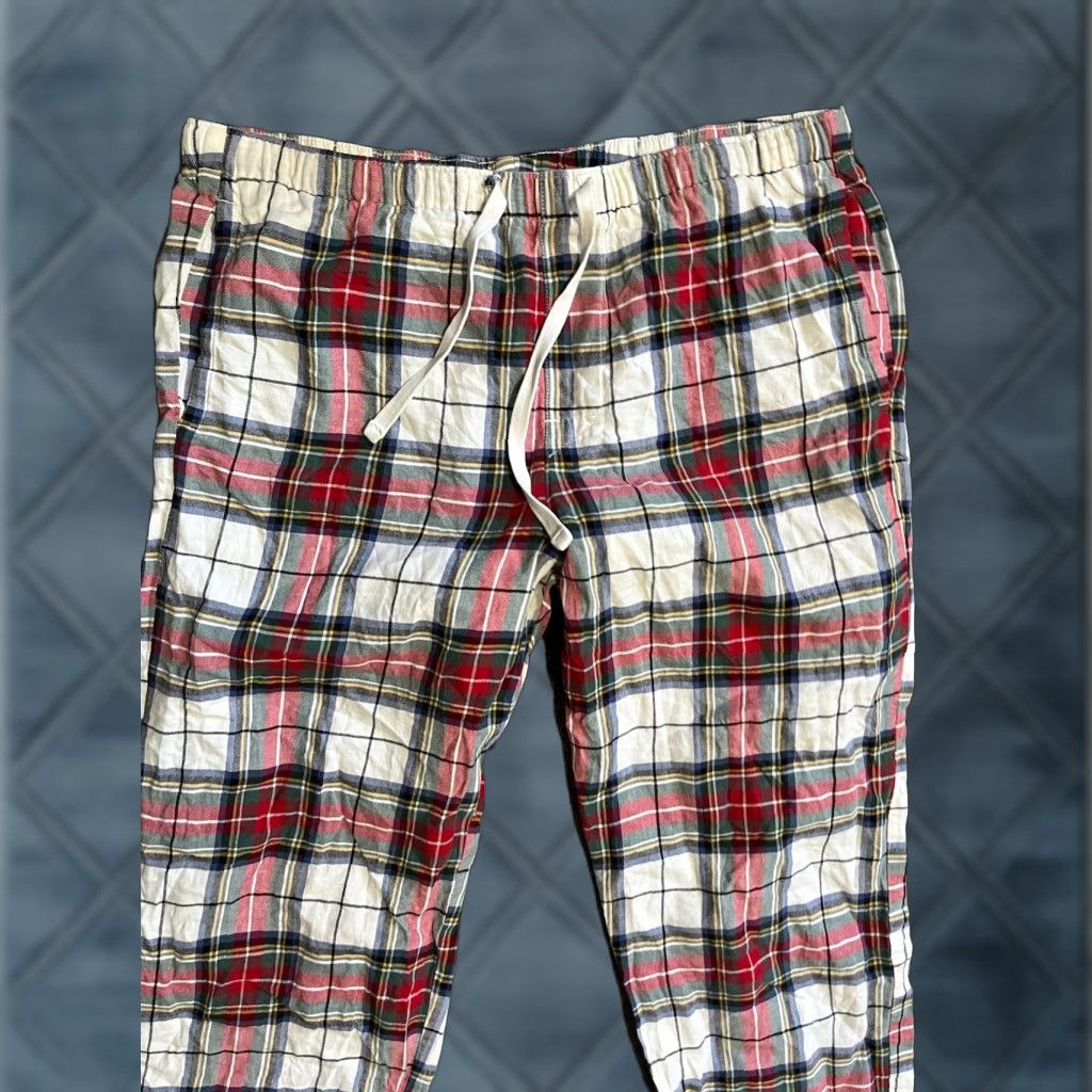 Gap Gap Mens Large Multicolor Plaid Sweatpants with Pockets, Casual Lounge Sweatpants, Drawstring Inseam 27 in, Regular Size, Athleisure Pants Size US 33 - 1 Thumbnail
