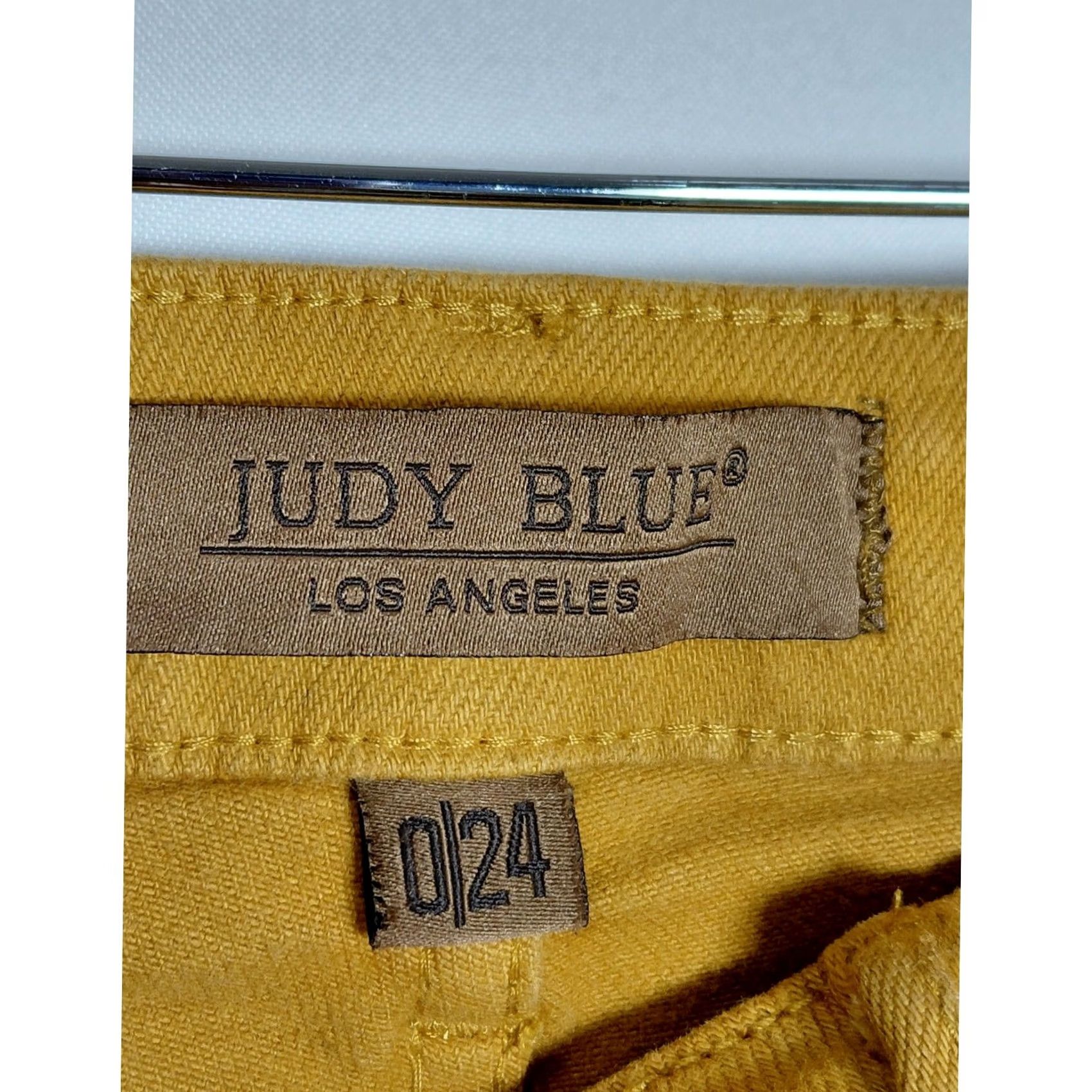 Denime Judy Blue Los Angeles Flared Jeans Mustard Denim Size 0 Womens Regular Stretch Cotton Spandex JB86713 Size 25" / US 0 / IT 36 - 6 Thumbnail