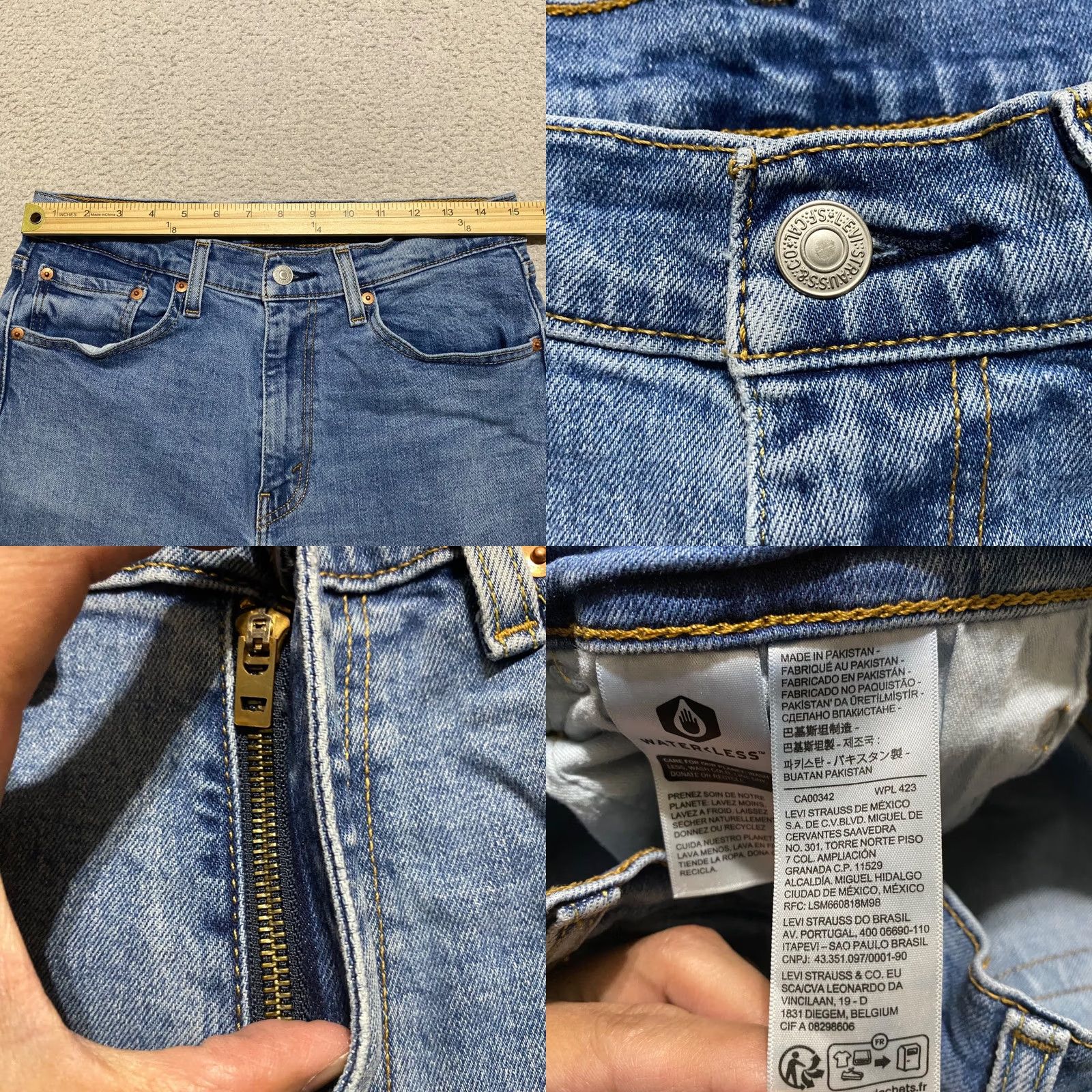 Levi's Levi's 505 Jeans Men 32x32 Blue Denim Medium Wash Straight Rise Mid Levi's 500 Series Regular 5-Pocket Denim Jeans Mens Size US 32 / EU 48 - 8 Thumbnail