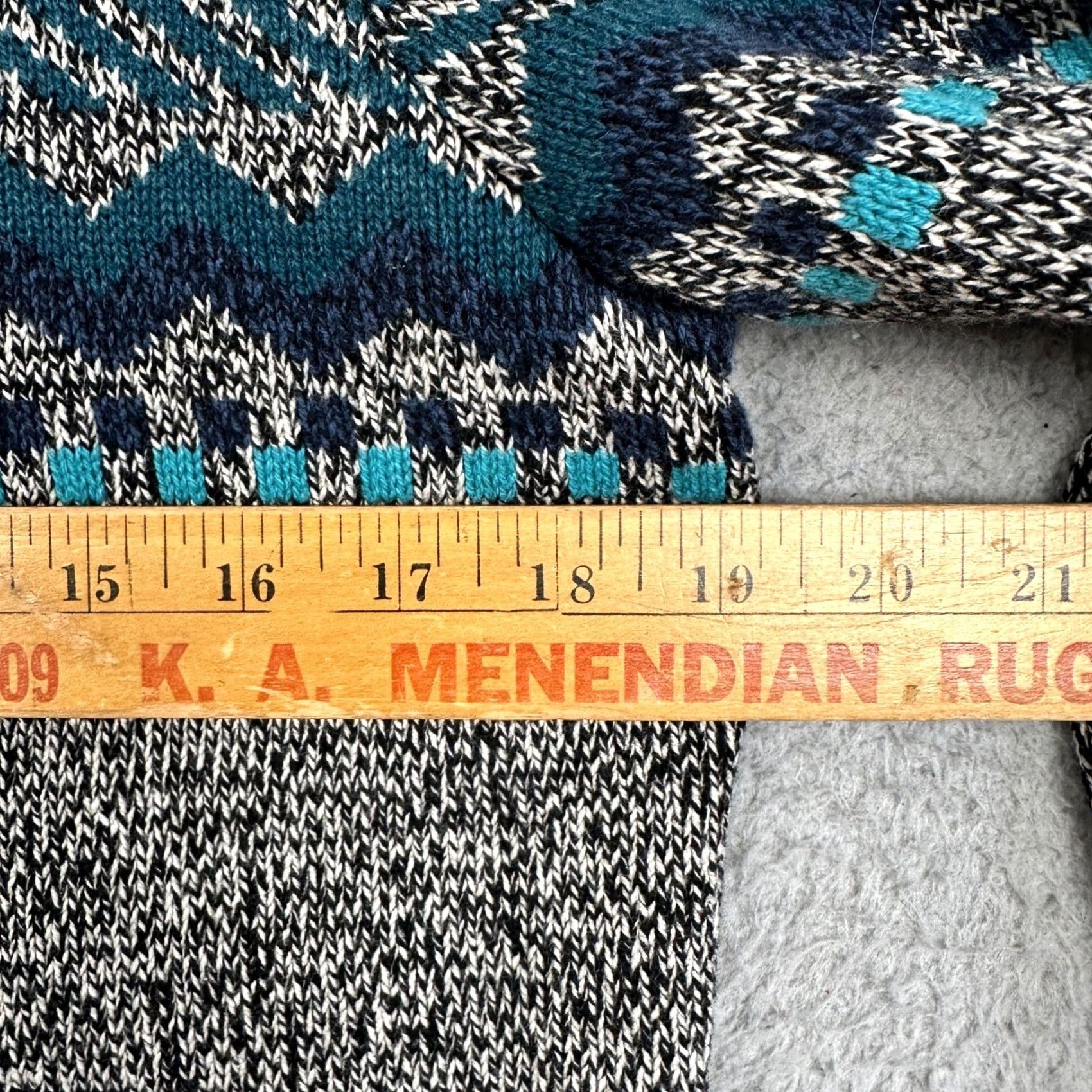 Vintage Urban Pipeline Sweater Mens M Grey Teal Crewneck Fair Isle Pullover Size US M / EU 48-50 / 2 - 6 Thumbnail