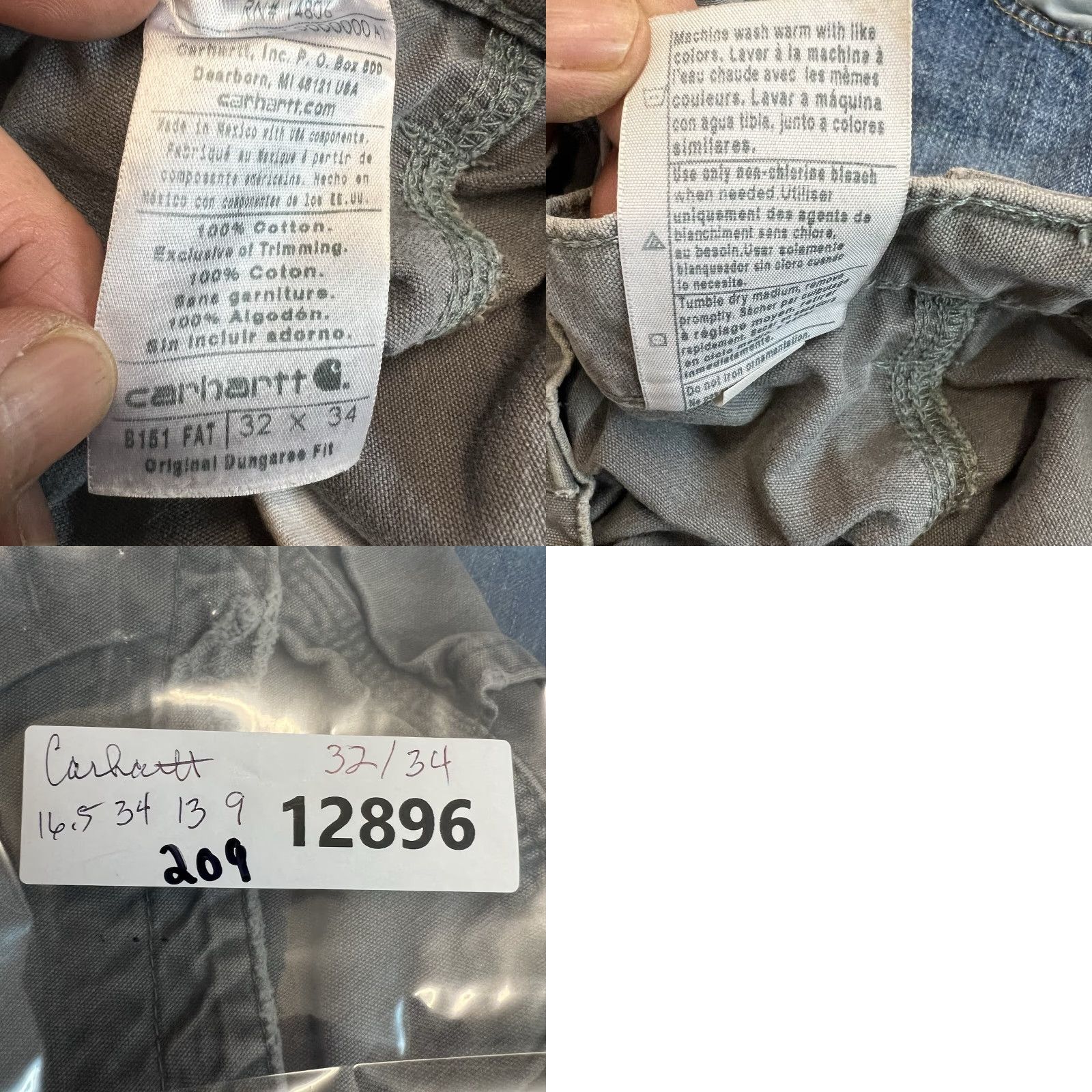 Carhartt VINTAGE Carhartt Jeans Denim B151 32x34 Gray US 90s Logo Mens Regular Relaxed Distressed Straight/Bootcut Size US 32 / EU 48 - 8 Thumbnail