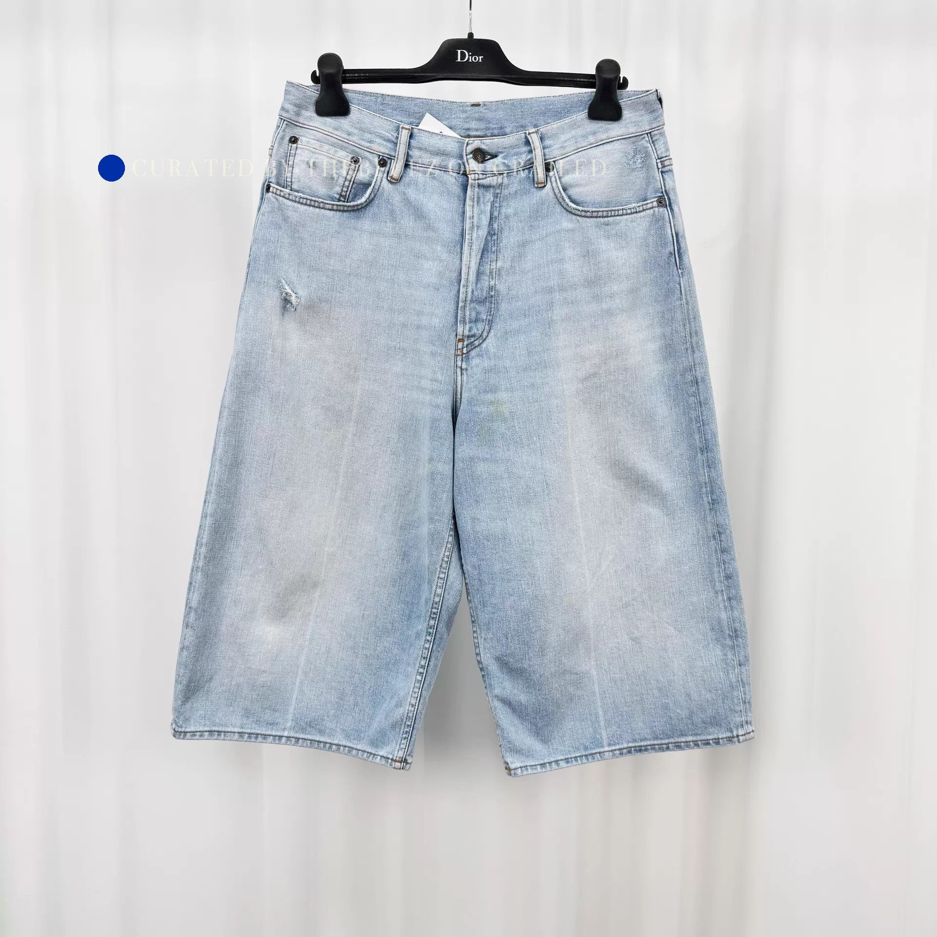 Acne Studios Light Blue Washed Denim 7/8 Shorts Size US 32 / EU 48 - 1 Thumbnail