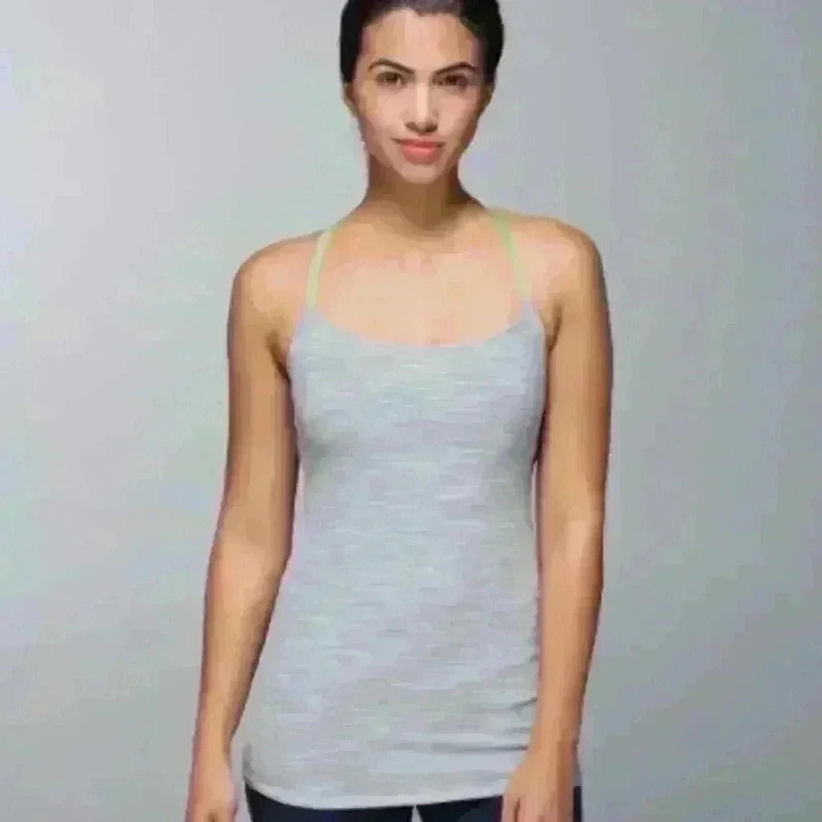 Lululemon Lululemon Dancing Warrior Tank Silver Spoon/Clear Mint Sz 10 Size L / US 10 / IT 46 - 1 Thumbnail