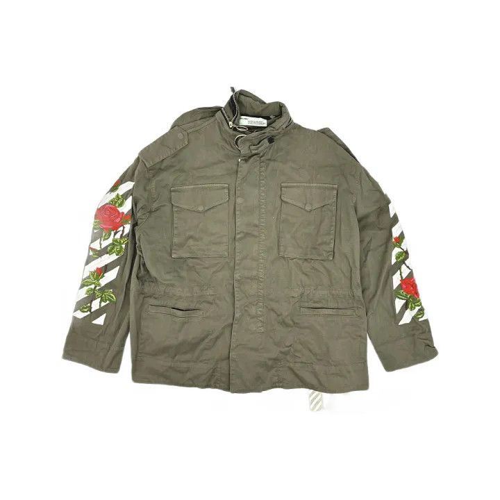 Off-White Off-White Floral Embroidered Zip-Up Long Sleeve Jacket 0079 Size US M / EU 48-50 / 2 - 1 Thumbnail