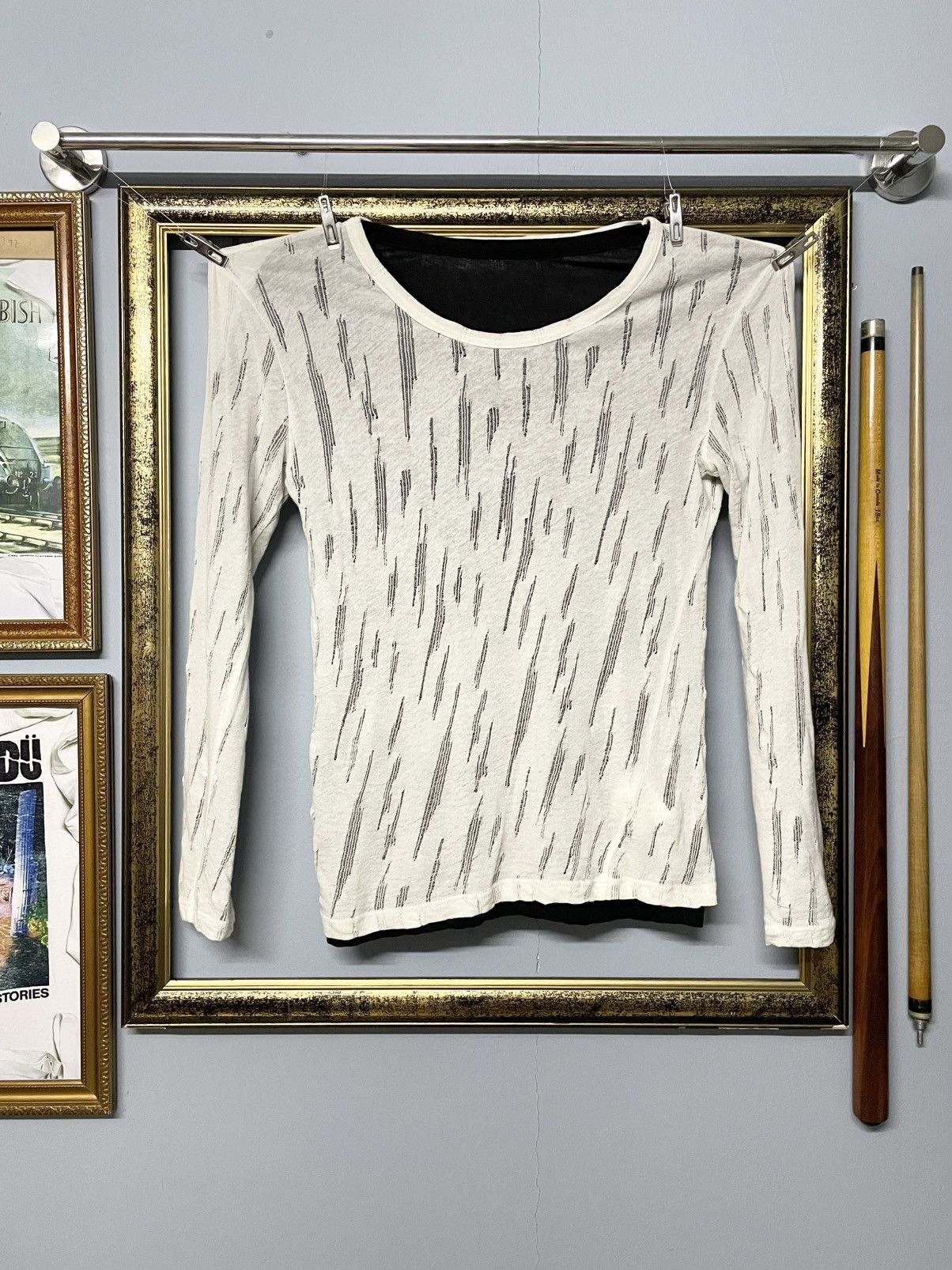Yohji Yamamoto Vintage Yohji Yamamoto Distressed Pattern Thin Longsleeve Size US M / EU 48-50 / 2 - 1 Thumbnail