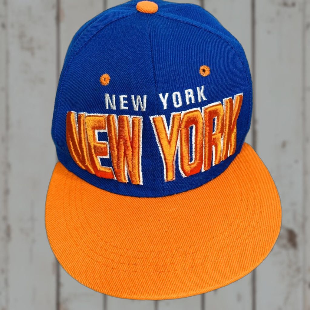 Vintage New York Knicks Headwear Premium Snap Back Cap Team Hat Adjustable Orange/blue Men Baseball Basketball Casual Hat Mens Snapback Cap Size ONE SIZE - 1 Thumbnail
