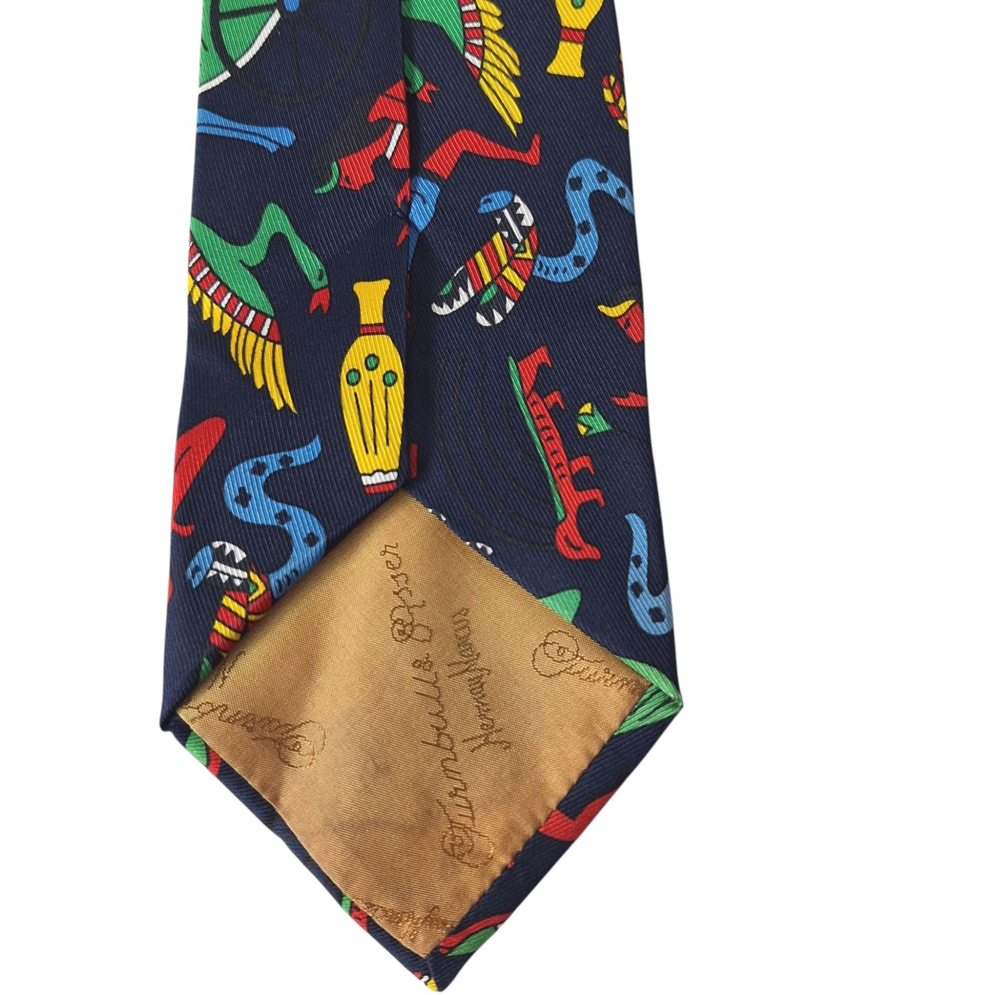Turnbull & Asser Turnbull & Asser Neiman Marcus Silk Tie Egyptian Hieroglyphi Size ONE SIZE - 6 Thumbnail
