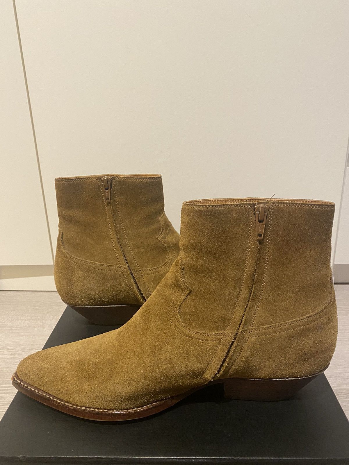 image of Saint Laurent Paris Saint Laurent Santiags Shoes in Brown, Men's (Size 9)