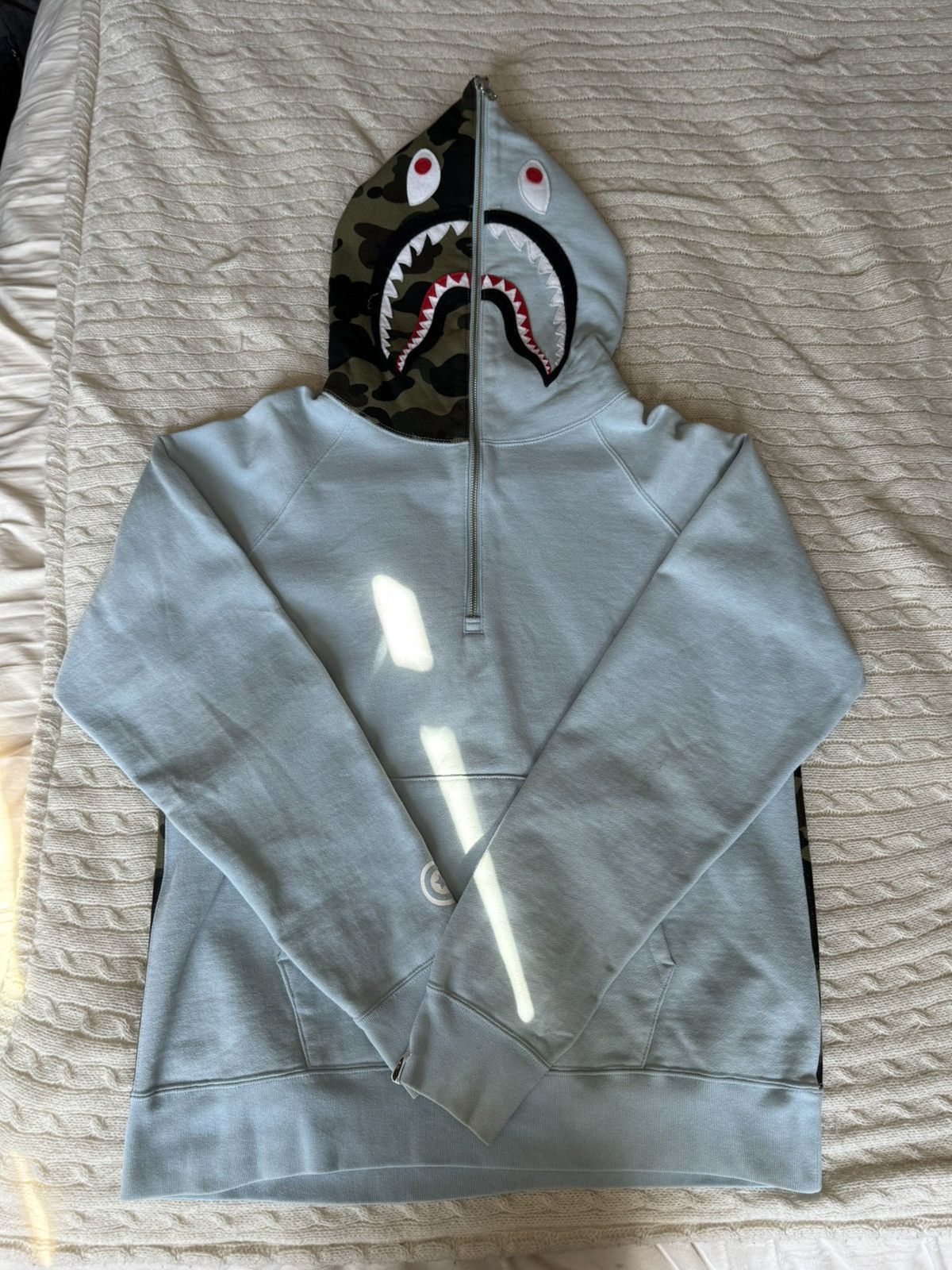 Bape Bape Shark Wide Half Zip Pullover Sax Colorway Size US L / EU 52-54 / 3 - 1 Thumbnail