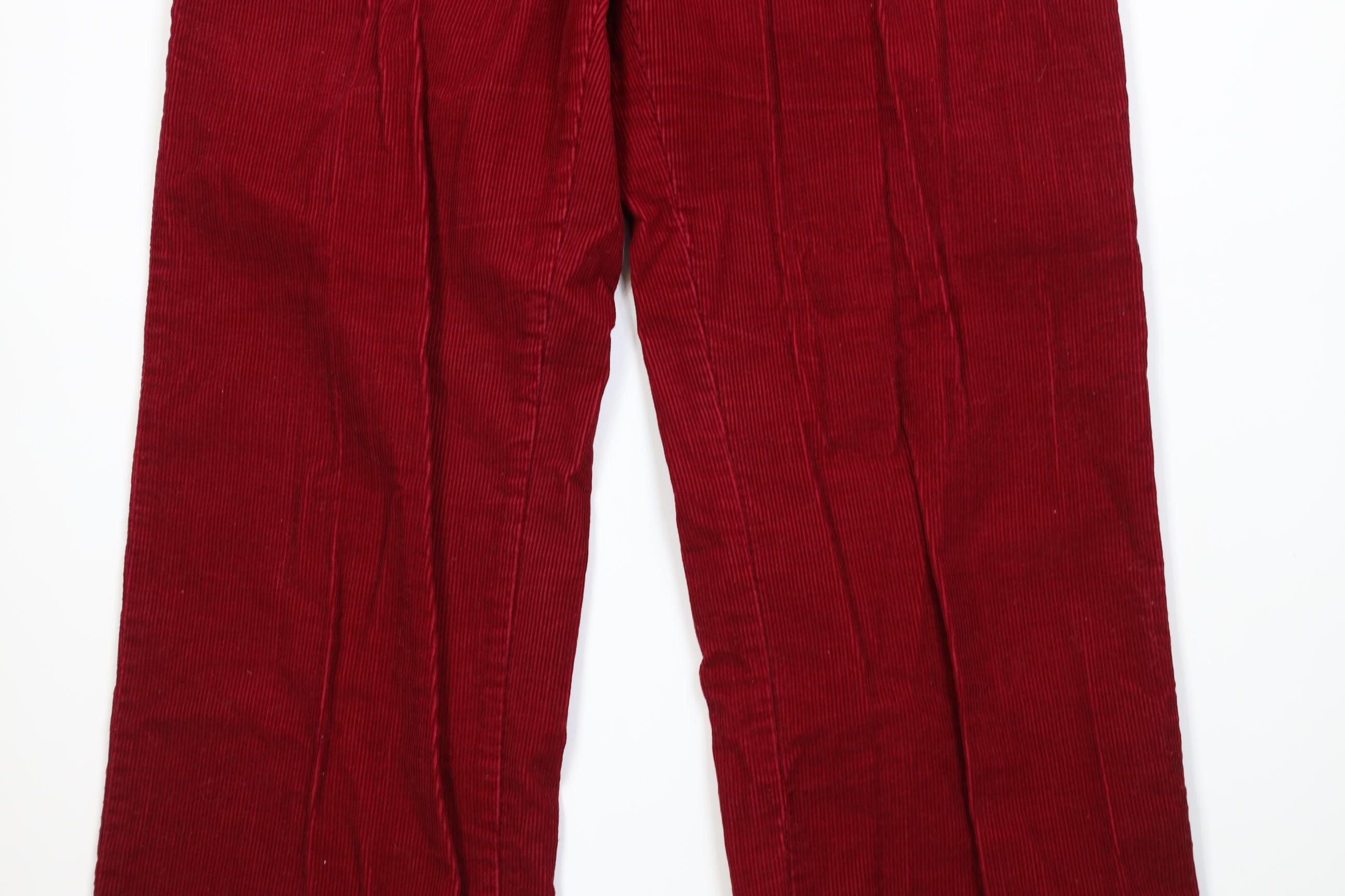 Vintage Vintage 70s 80s Streetwear Corduroy Chino Pants Red USA Size 34" / US 12 / IT 48 - 3 Thumbnail