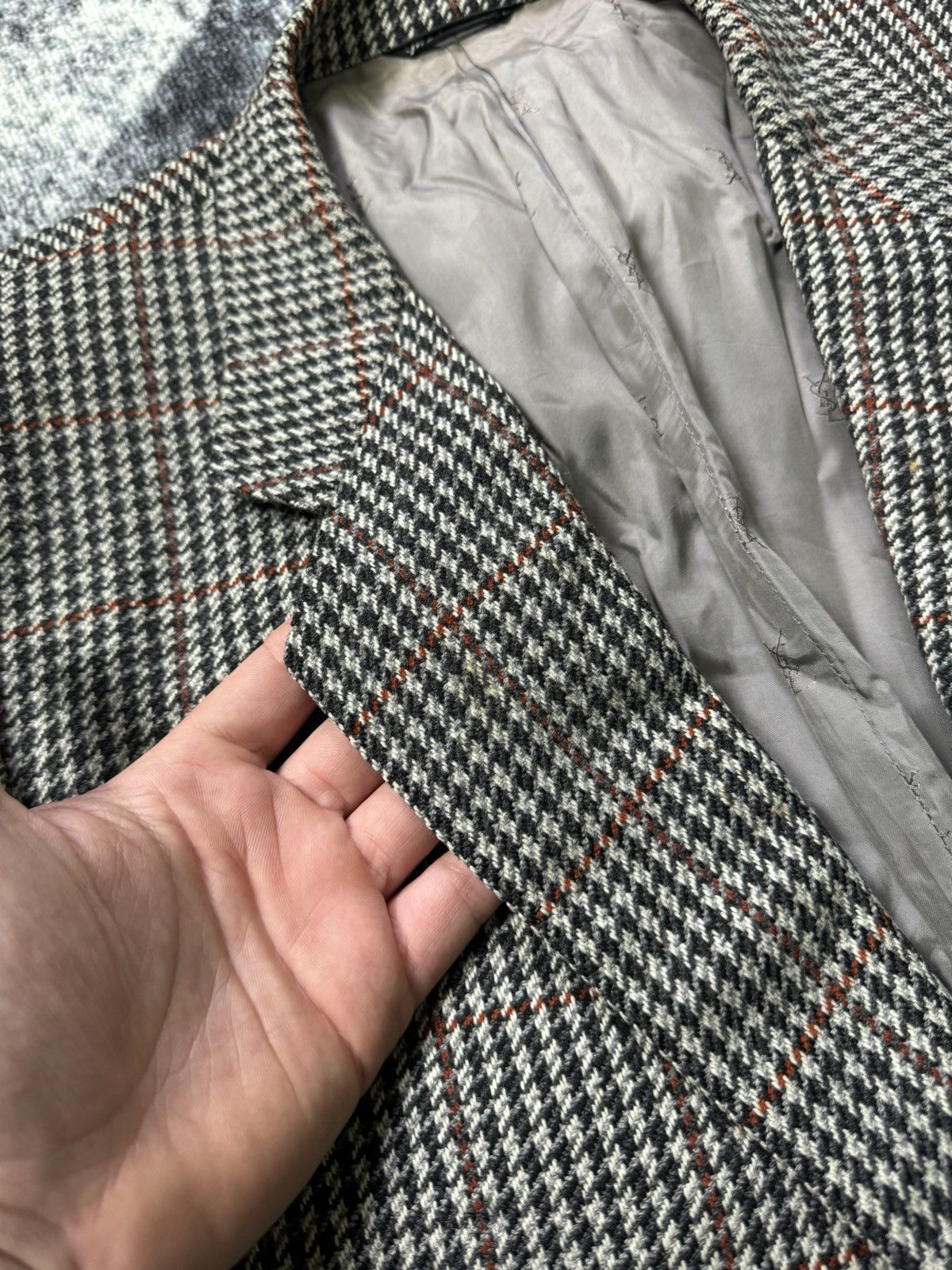 Vintage × Yves Saint Laurent Vintage Yves Saint Laurent Men's Houndstooth Blazer Jacket Size 44L - 5 Thumbnail