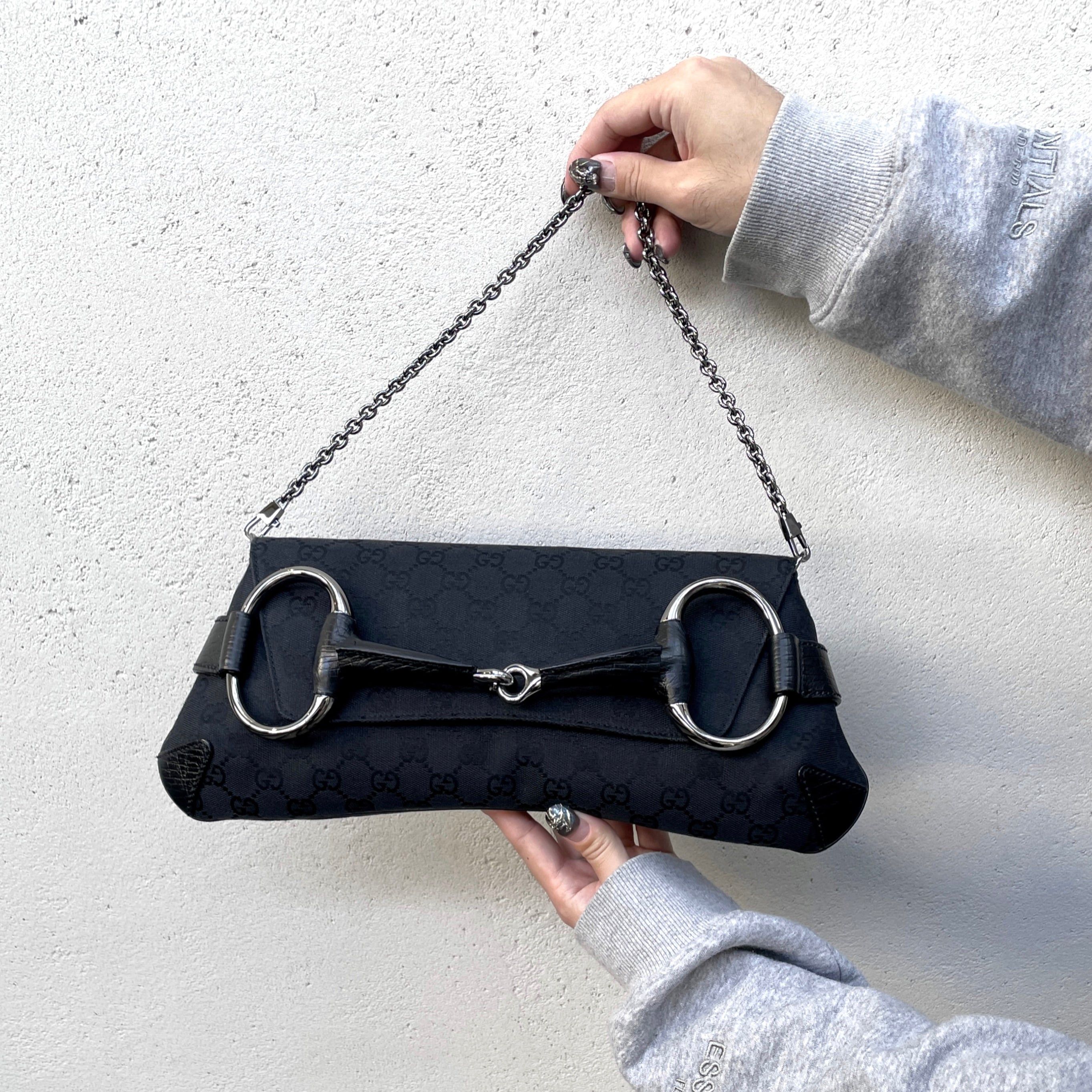 Gucci Gucci Gg Canvas Horsebit Chain Shoulder Bag Size ONE SIZE - 1 Thumbnail