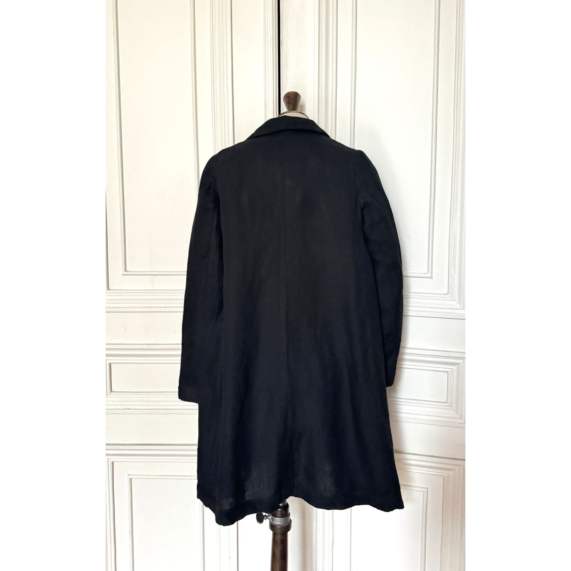 Comme des Garcons Women's Black Linen Coat Size S / US 4 / IT 40 - 5 Thumbnail