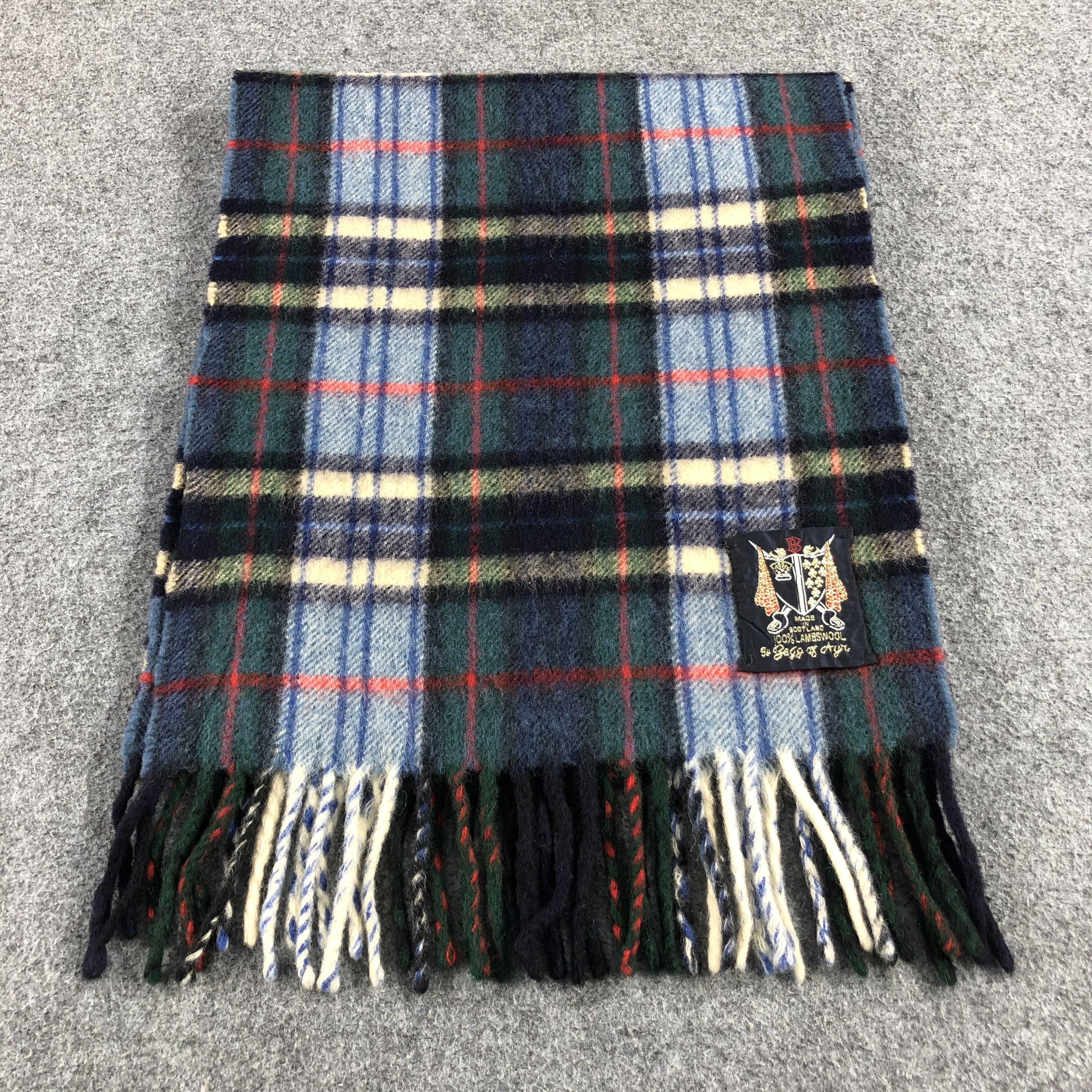 Begg x Co Begg of Ayr Tartan Wool Scarf Muffler V794 Size ONE SIZE - 2 Thumbnail