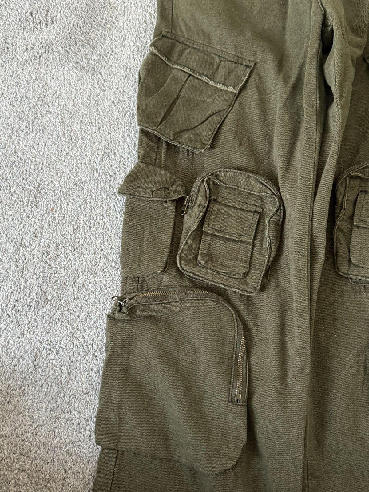 Prps PRPS Multi Pocket Cargo Pants Army Green Tactical Wide Size US 28 / EU 44 - 7 Thumbnail