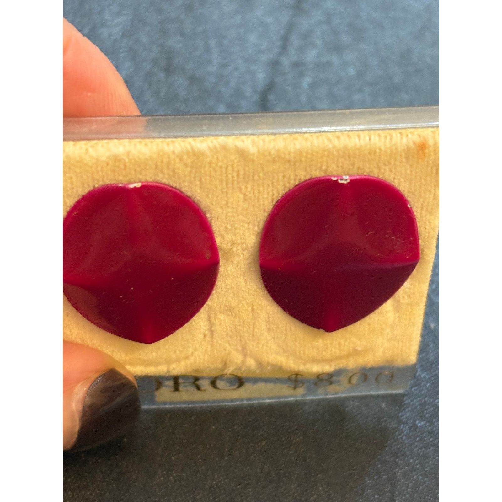 Other Vintage old stock 1950s Coro Bood Red Earrings Size ONE SIZE - 2 Thumbnail