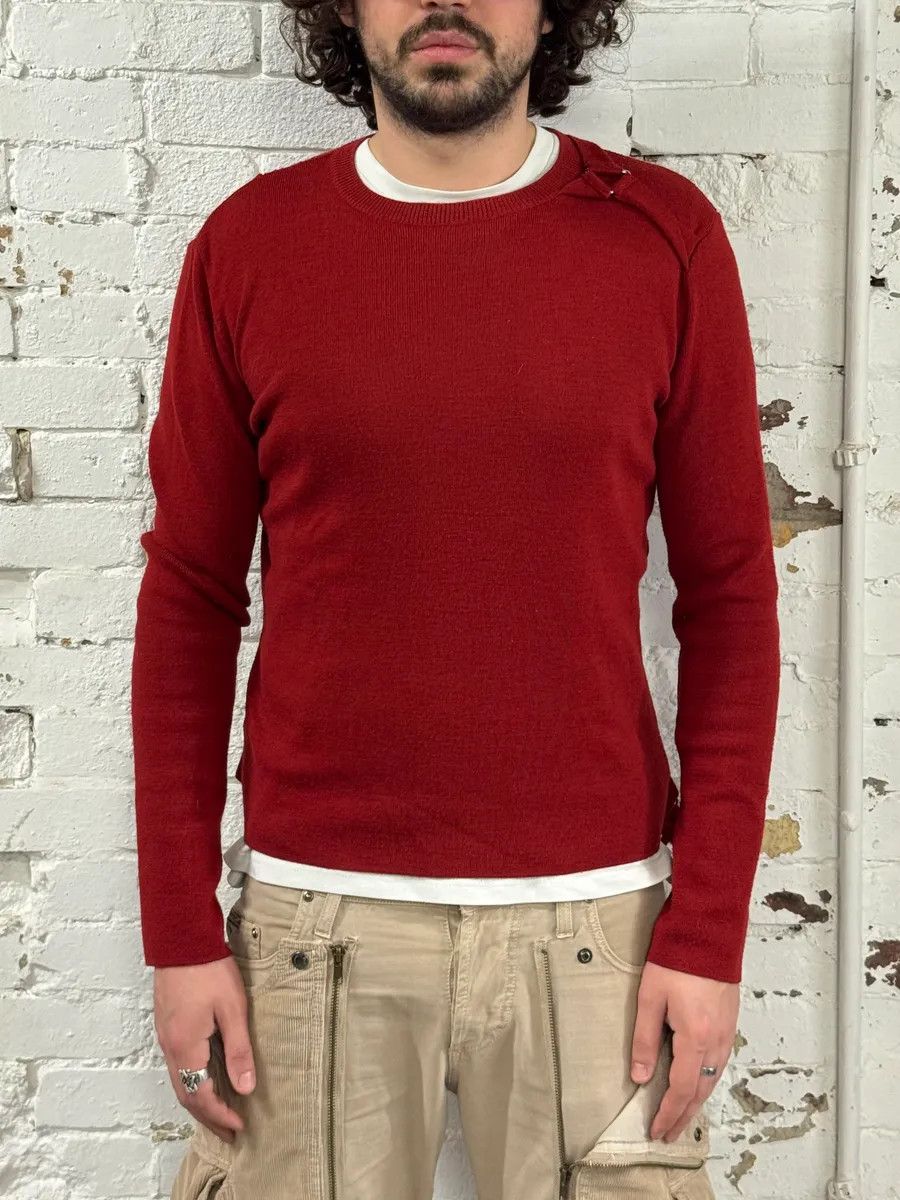 Moschino Moschino Wool Wrap Bondage Strap Red Sweater Size US S / EU 44-46 / 1 - 2 Thumbnail