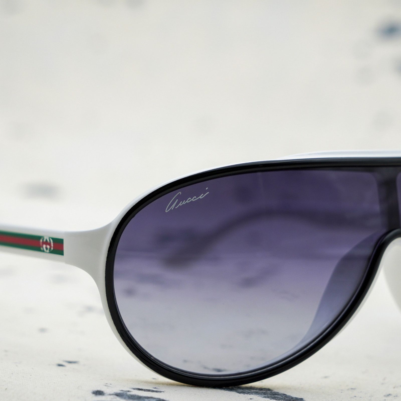Gucci Gucci gg 3514 gradient shield mask white aviator sunglasses Size ONE SIZE - 5 Thumbnail