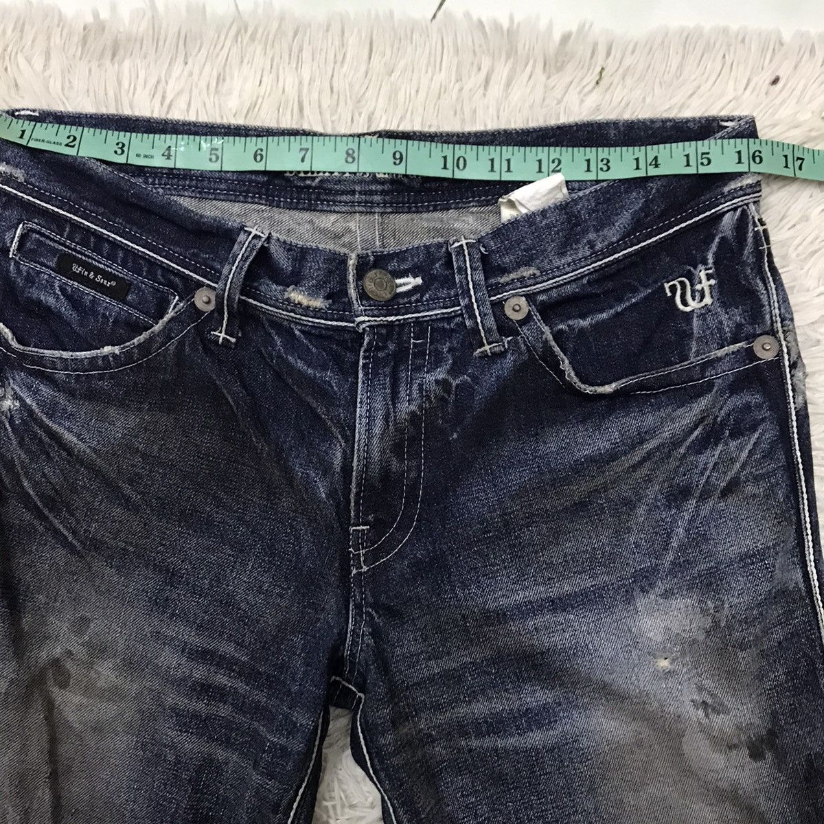 &SONS Vintage Delay Ufin & Sons Distressed Denim Flare Jeans Size US 32 / EU 48 - 18 Thumbnail