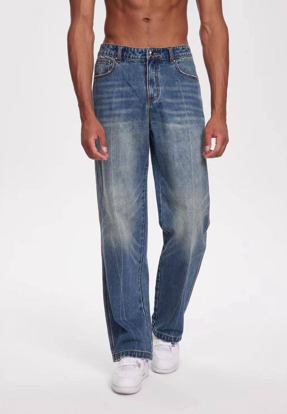 Japanese Brand × Jean Vintage washed straight leg heavyweight rare jeans Size US 32 / EU 48 - 5 Thumbnail