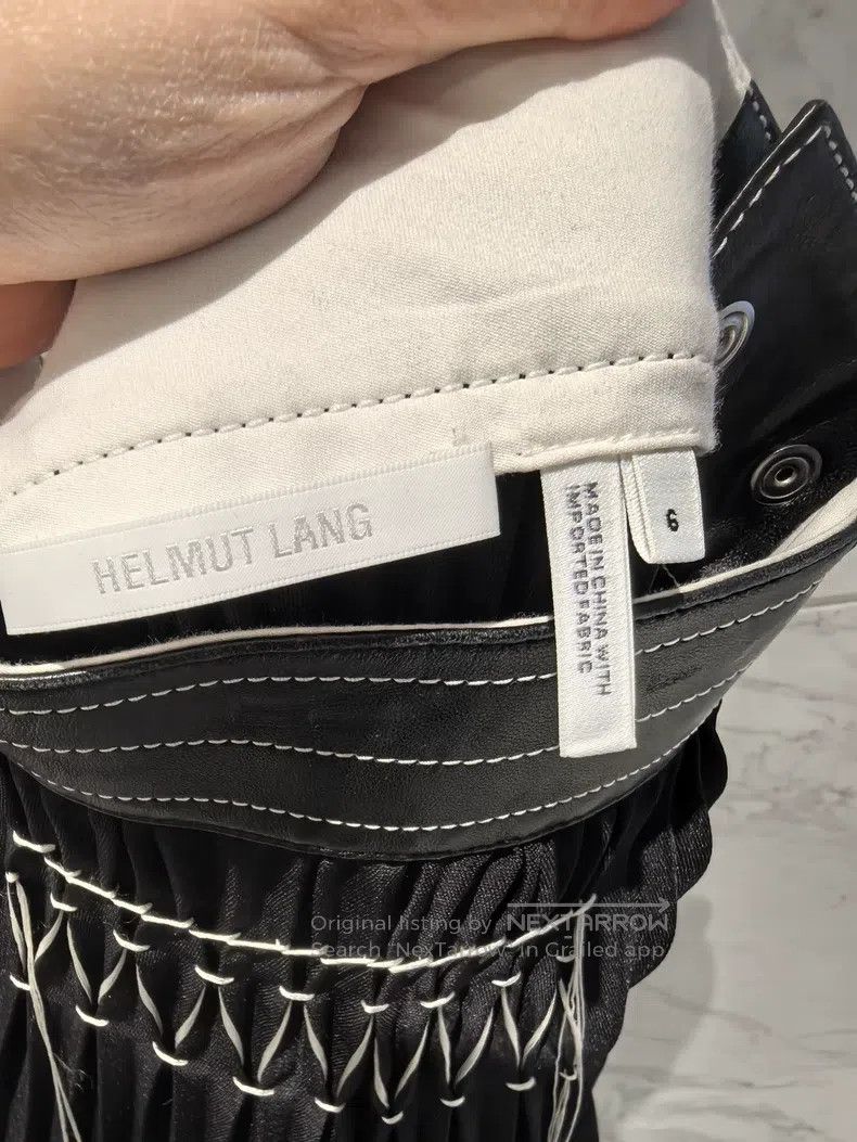 Helmut Lang Helmut Lang size S Black pleated midi skirt, made of thick Size 22" - 5 Thumbnail