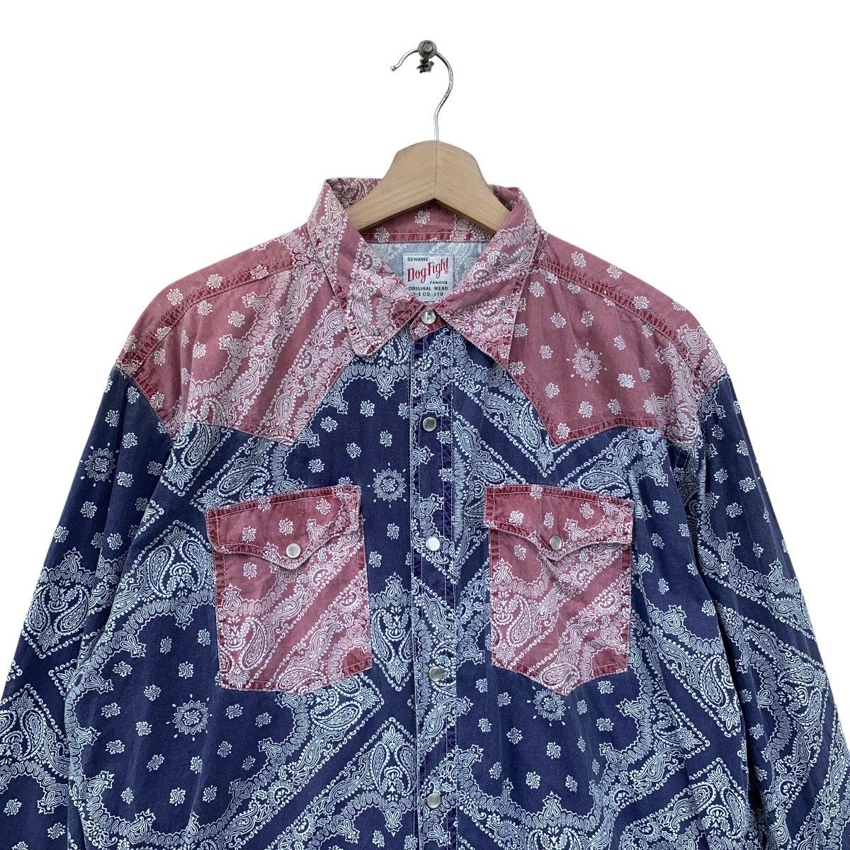 Cowboy Equipment × Japanese Brand Dog Fight Brand Paisley Bamdana Snap Button Shirt Size US XL / EU 56 / 4 - 5 Thumbnail
