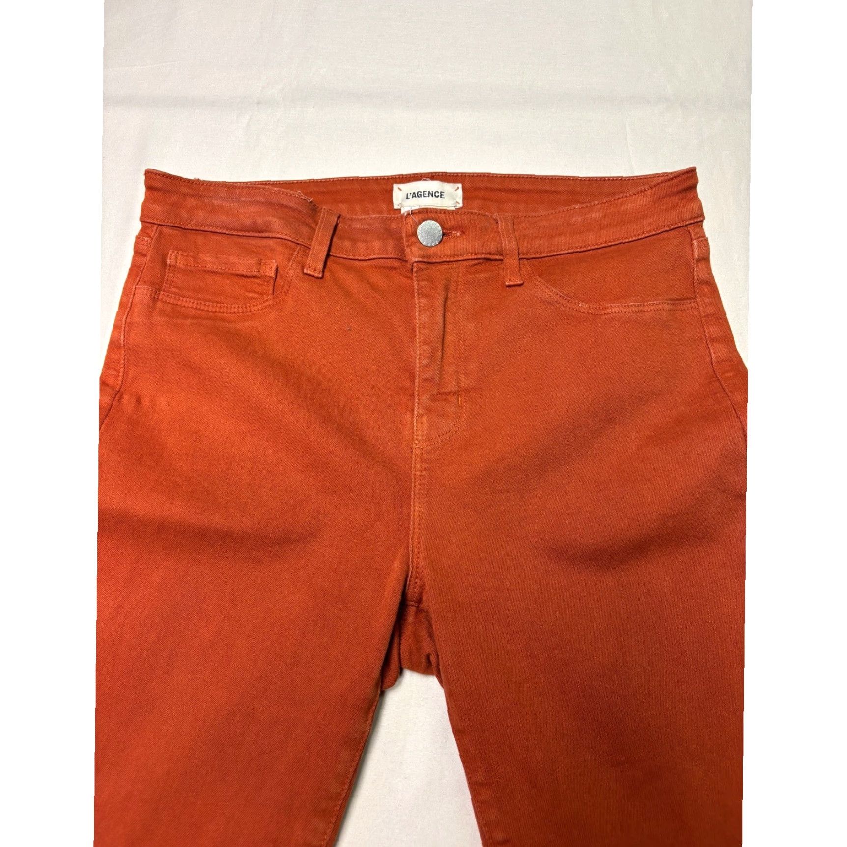 L'AGENCE L'AGENCE Marguerite High Rise Skinny Jeans Rust Brown Coated Size 29X28 Made USA Size 29" - 2 Thumbnail