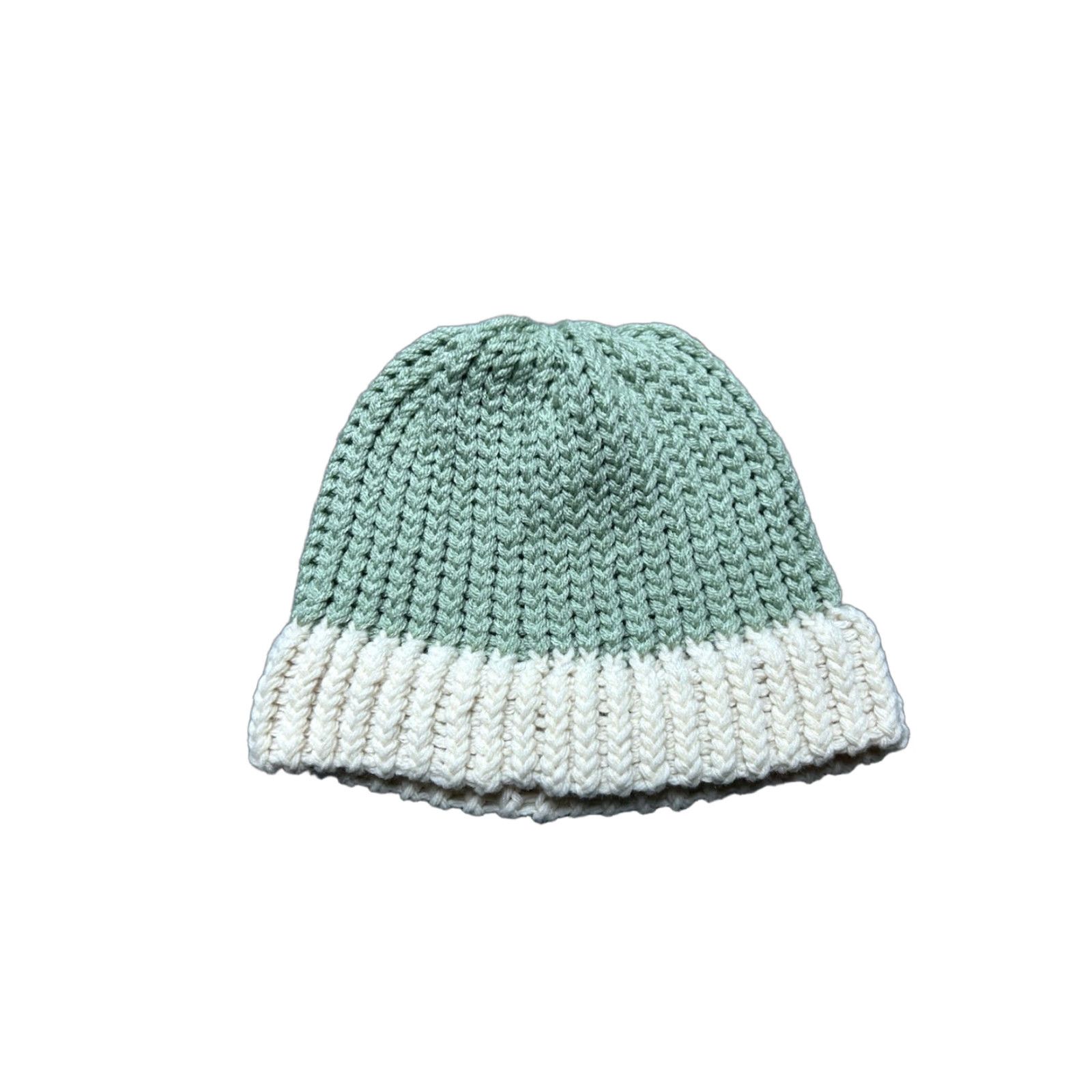 Vintage VINTAGE Beanie Women One Size Green Crochet Knit Snow White Handmade toboggan soft Size ONE SIZE - 1 Thumbnail
