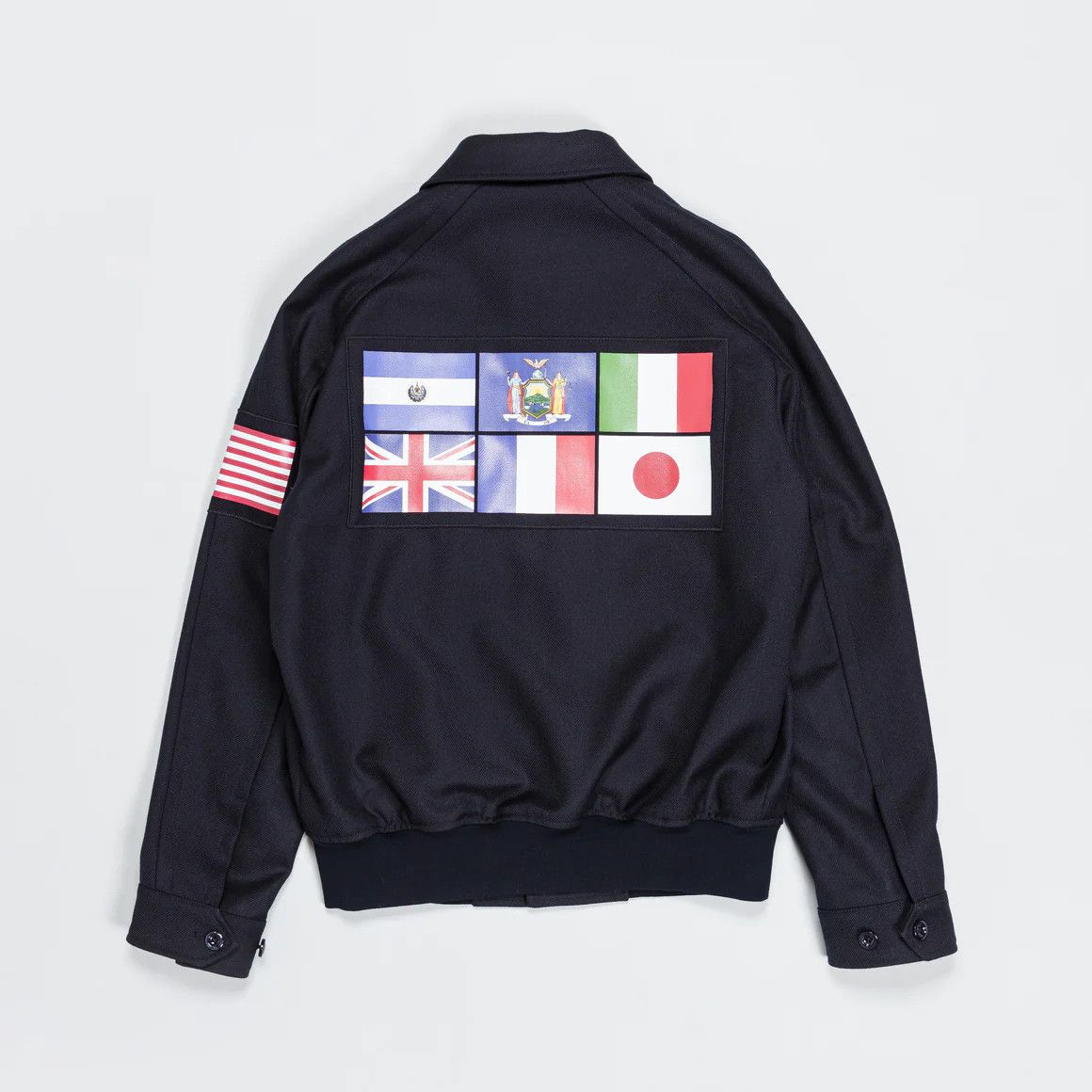 4SDESIGNS Split Raglan Bomber - Navy w/ Flag Motif Size US M / EU 48-50 / 2 - 2 Thumbnail