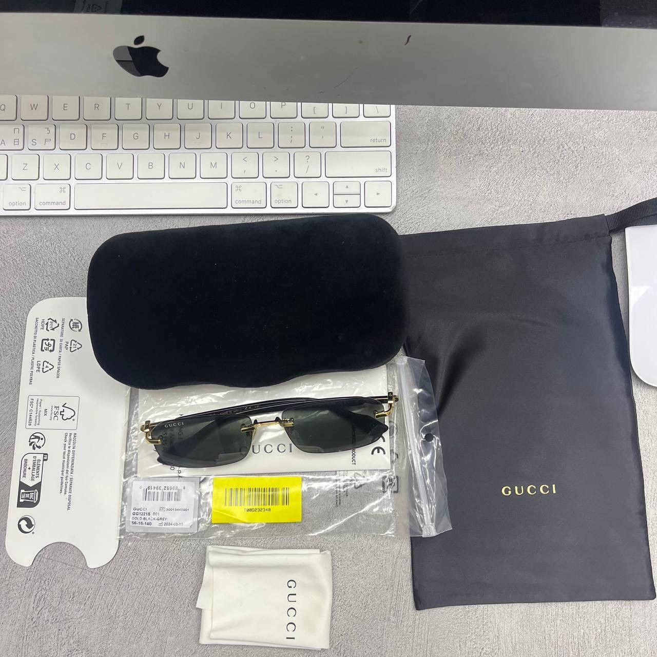 Gucci GUCCI GG1221S 001 SUNGLASSES Size ONE SIZE - 2 Thumbnail