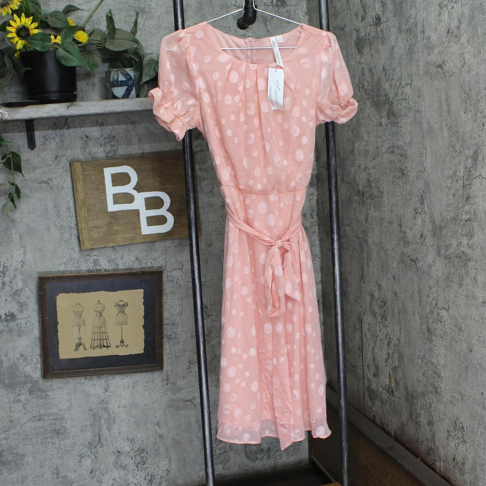 Other Nwt Ny Collection Short Swiss Dot Dress Rose Circle Pink Pm Size M / US 6-8 / IT 42-44 - 1 Thumbnail