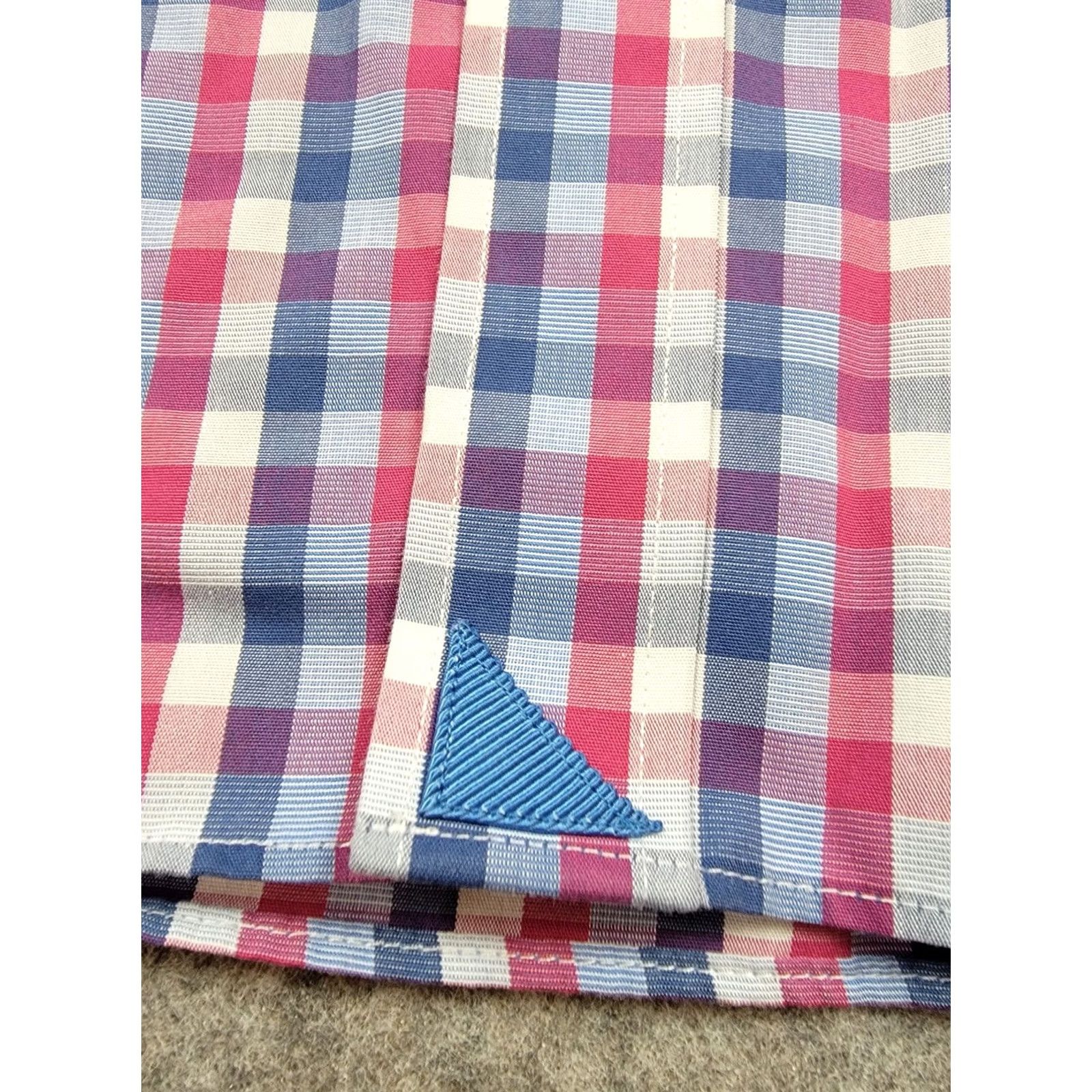 UNTUCKit UNTUCKit Shirt Mens 3XLC Red White Blue Plaid Check Wrinkle Free Redding WF Button-Up Collar Spread Size US XXL / EU 58 / 5 - 5 Thumbnail