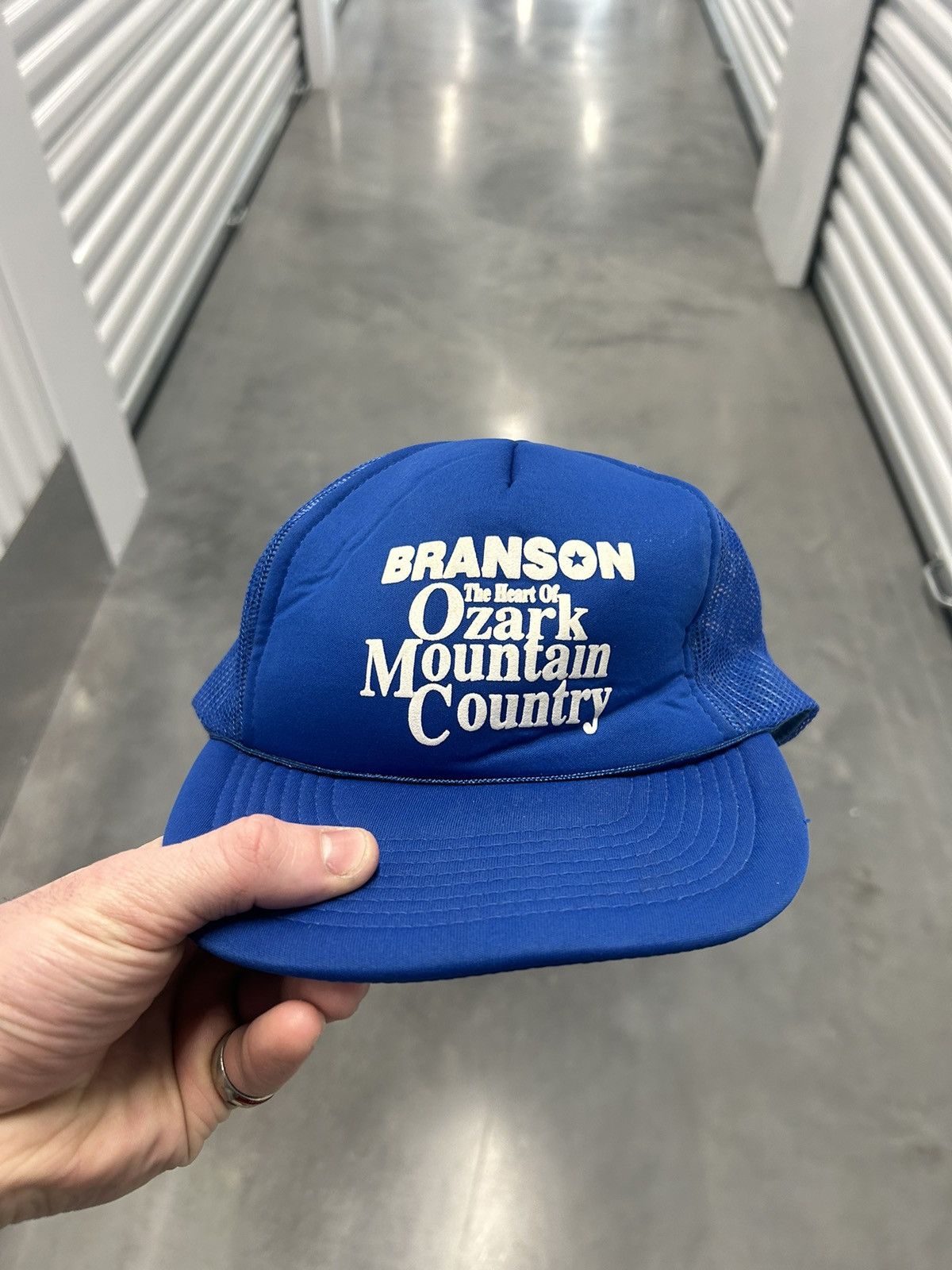 Vintage Blue Branson Ozark Mountain Country Trucker Hat Size ONE SIZE - 1 Thumbnail