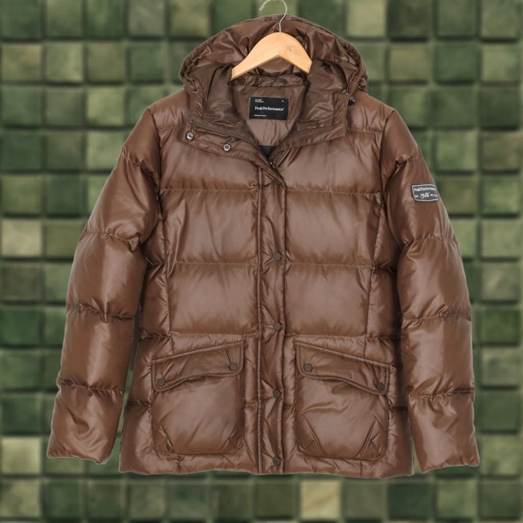 Peak Performance PEAK PERFORMANCE TERRI Hooded Down Puffer Jacket Women Size XL Brown Size XL / US 12-14 / IT 48-50 - 1 Thumbnail