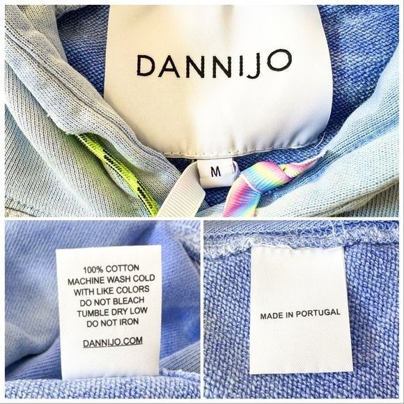 Other New with tag, DANNIJO Tie Dye Hoodie, Blue & White, Size M Size M / US 6-8 / IT 42-44 - 8 Thumbnail