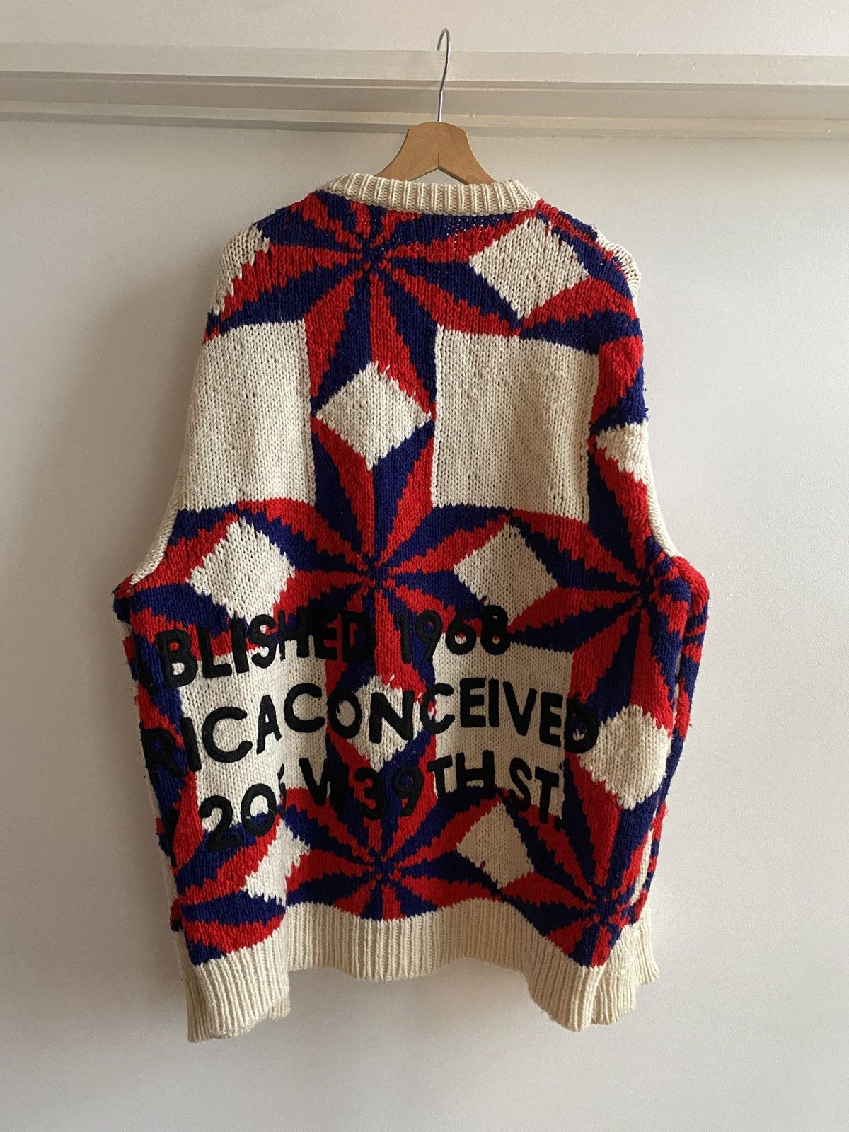 Calvin Klein 205W39NYC × Raf Simons CK205W39NYC FW18 Handmade Star Cable Knit Wool by Raf Simons Size US XXL / EU 58 / 5 - 3 Thumbnail