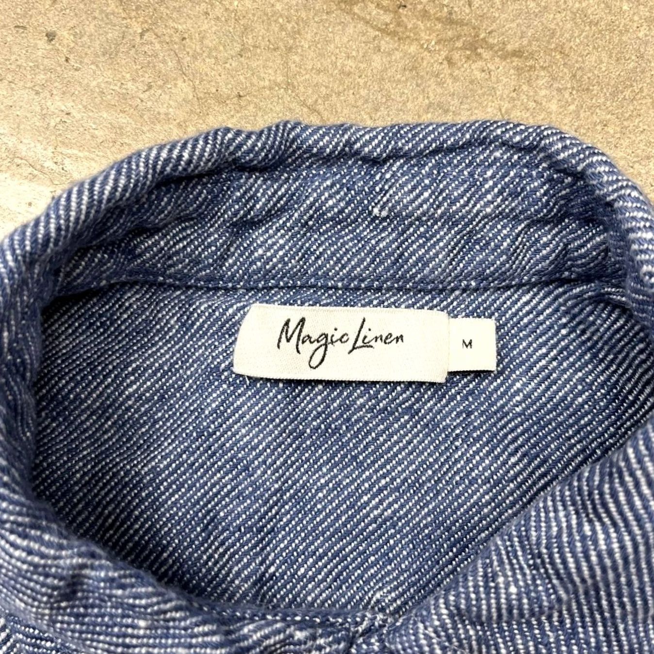 Vintage Magic Linen Shirt M Blue stripe long sleeve button snap Size US M / EU 48-50 / 2 - 2 Thumbnail