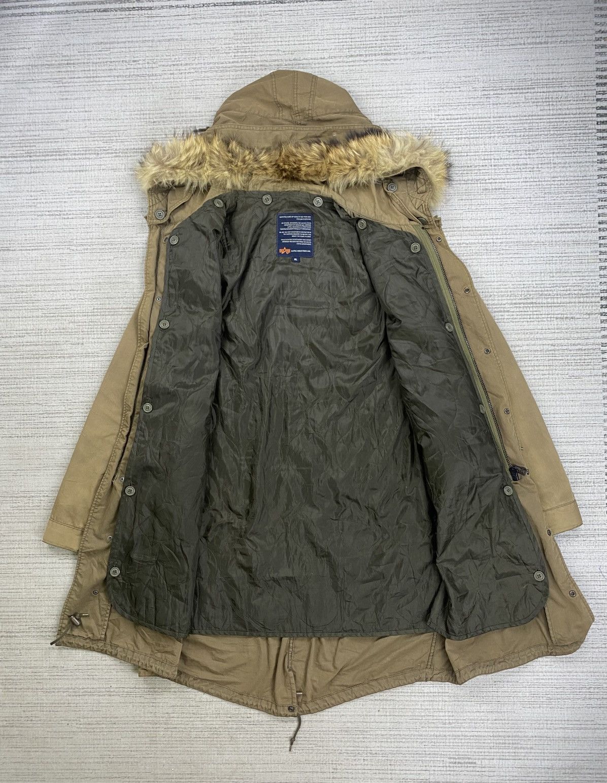 Alpha Industries Vtg Alpha Industries Faux Fur Parka Hoodie Long Jacket Size US L / EU 52-54 / 3 - 7 Thumbnail