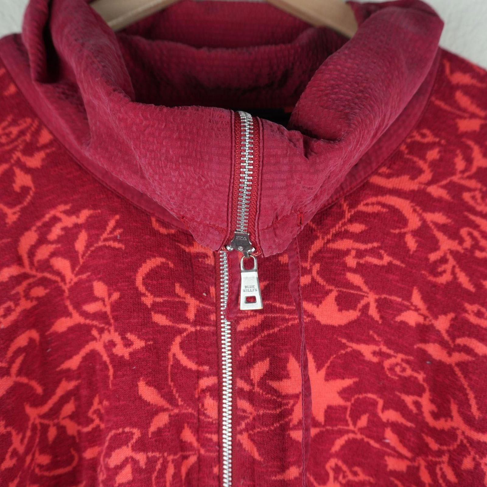 Other Blue Willis Jacket Women's XL Red Life Floral Print Full Zip Size XL / US 12-14 / IT 48-50 - 2 Thumbnail